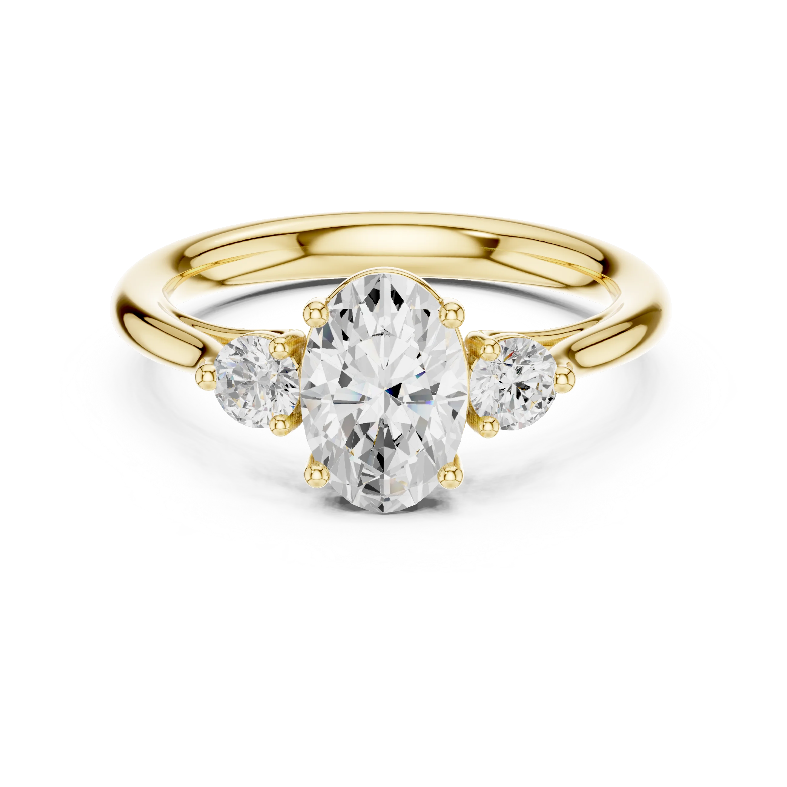 Oval-Cut Three-Stone Diamond Engagement Ring
