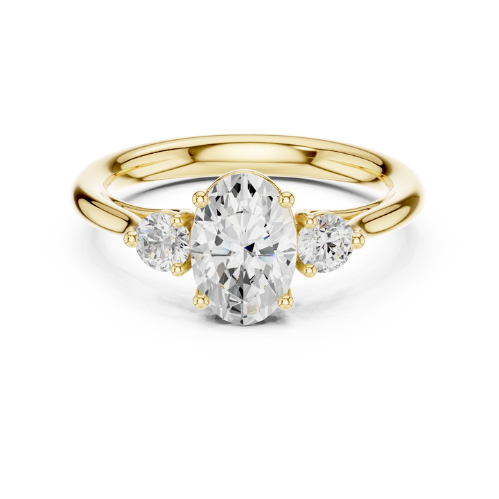 Oval-Cut Three-Stone Diamond Engagement Ring