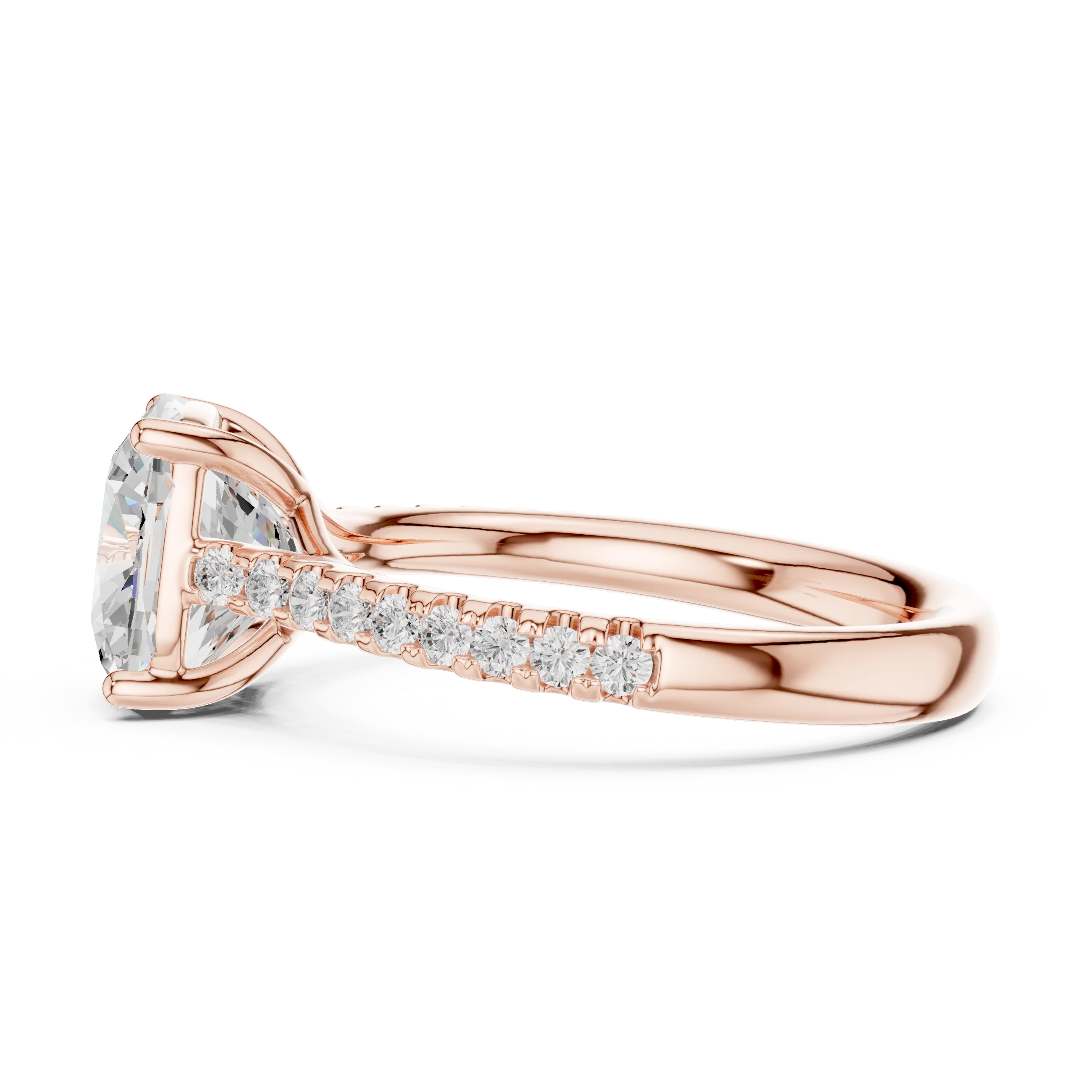 Cushion-Cut Diamond Engagement Ring with Split Shank