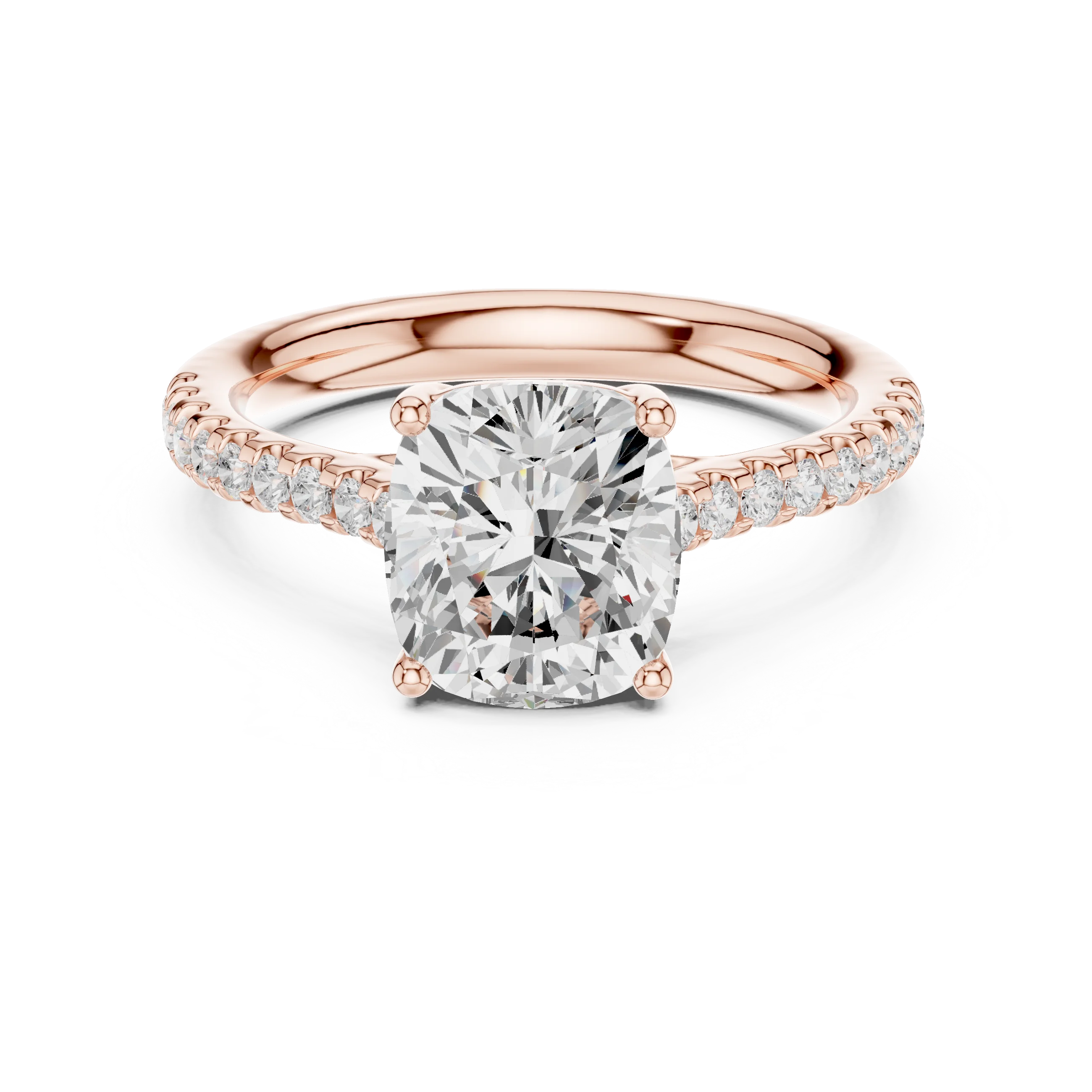 Cushion-Cut Diamond Engagement Ring with Split Shank