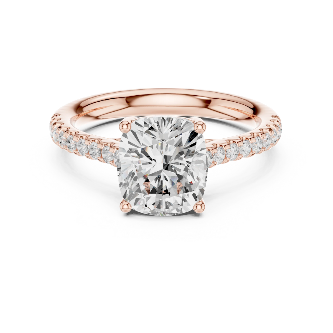 Cushion-Cut Diamond Engagement Ring with Split Shank