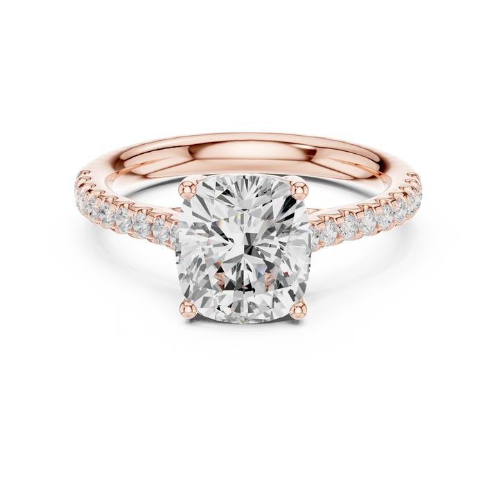 Cushion-Cut Diamond Engagement Ring with Split Shank