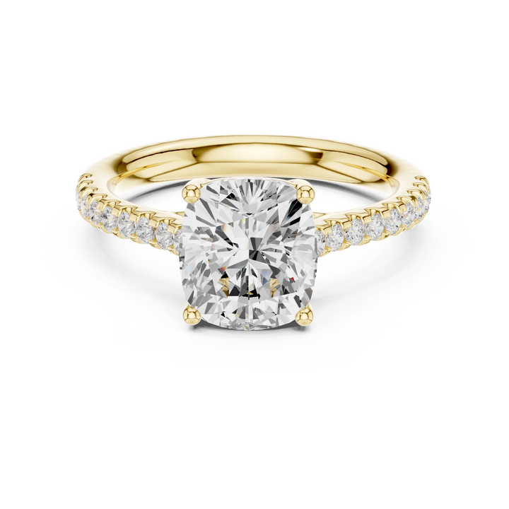 Cushion-Cut Diamond Engagement Ring with Split Shank
