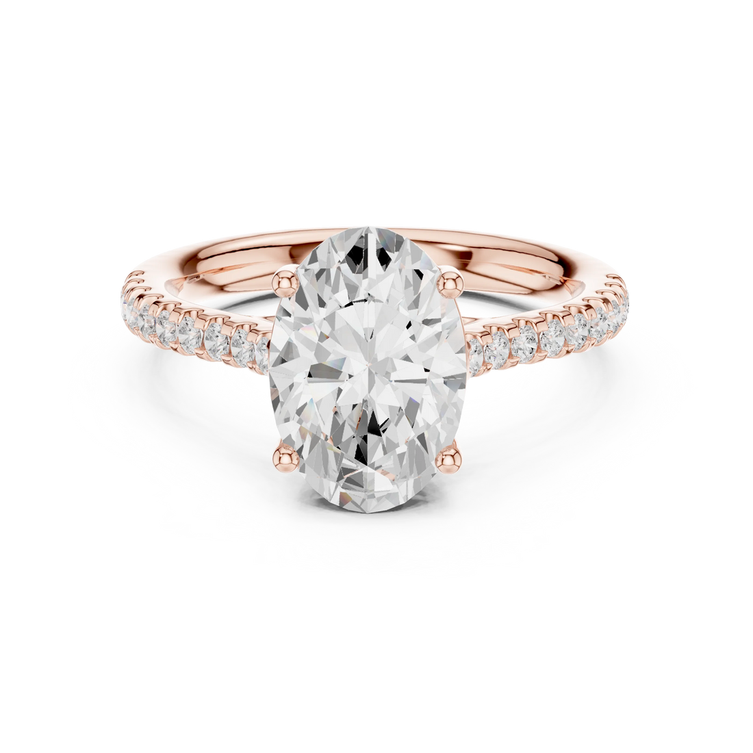 Oval-Cut Diamond Engagement Ring with Split Shank