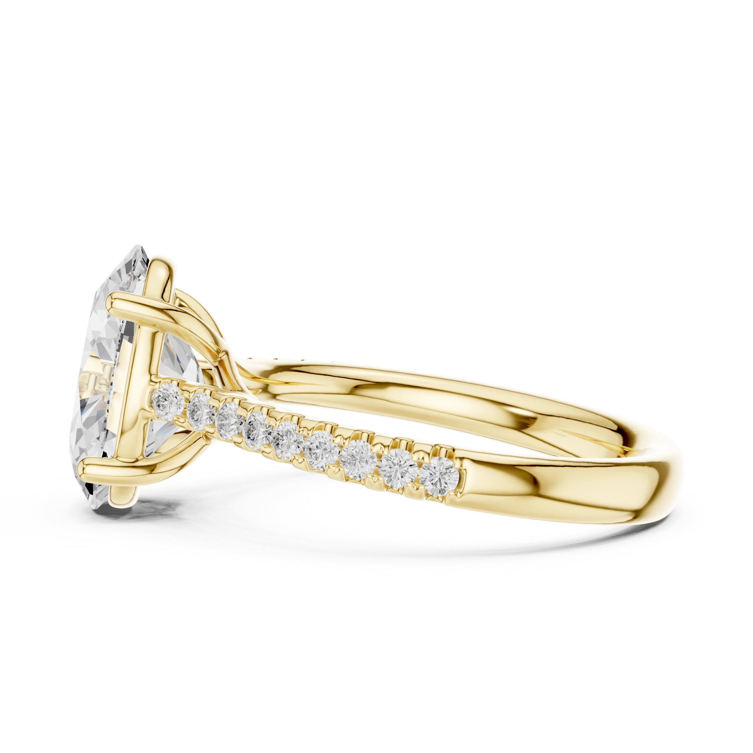 Oval-Cut Diamond Engagement Ring with Split Shank