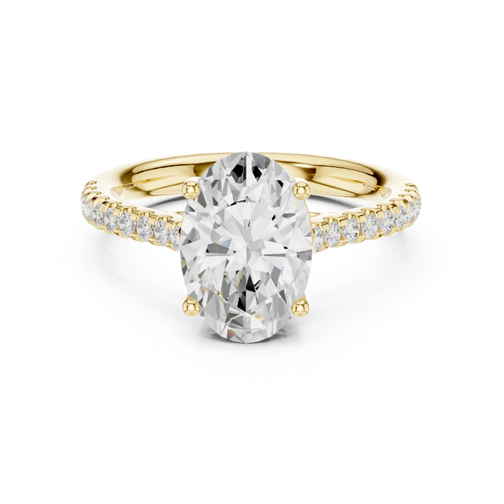 Oval-Cut Diamond Engagement Ring with Split Shank