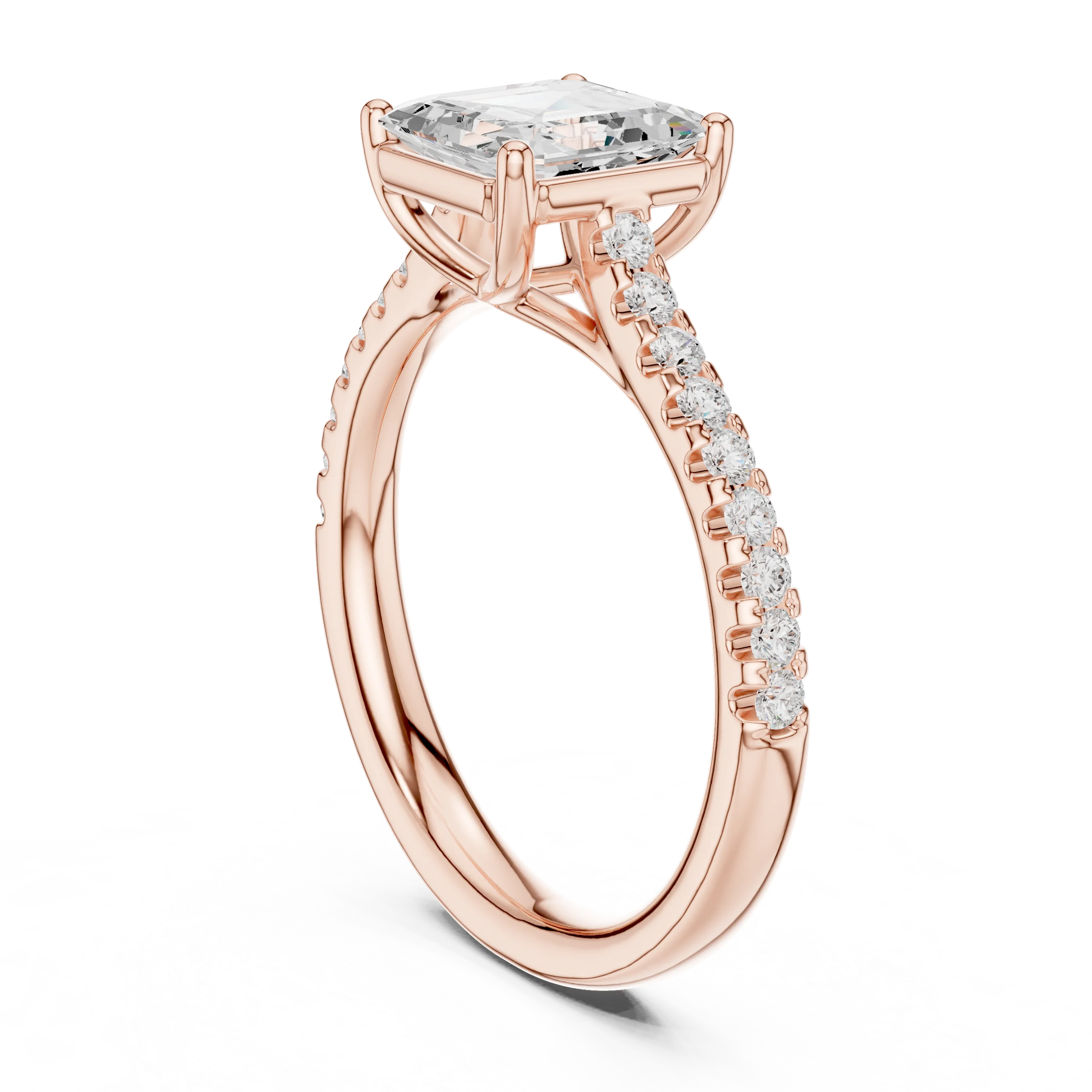 Asscher-Cut Diamond Engagement Ring with Split Shank