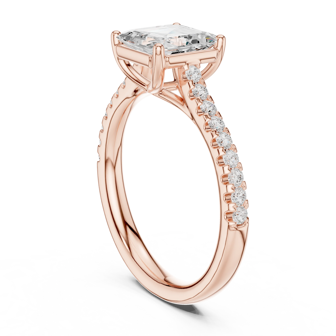 Asscher-Cut Diamond Engagement Ring with Split Shank