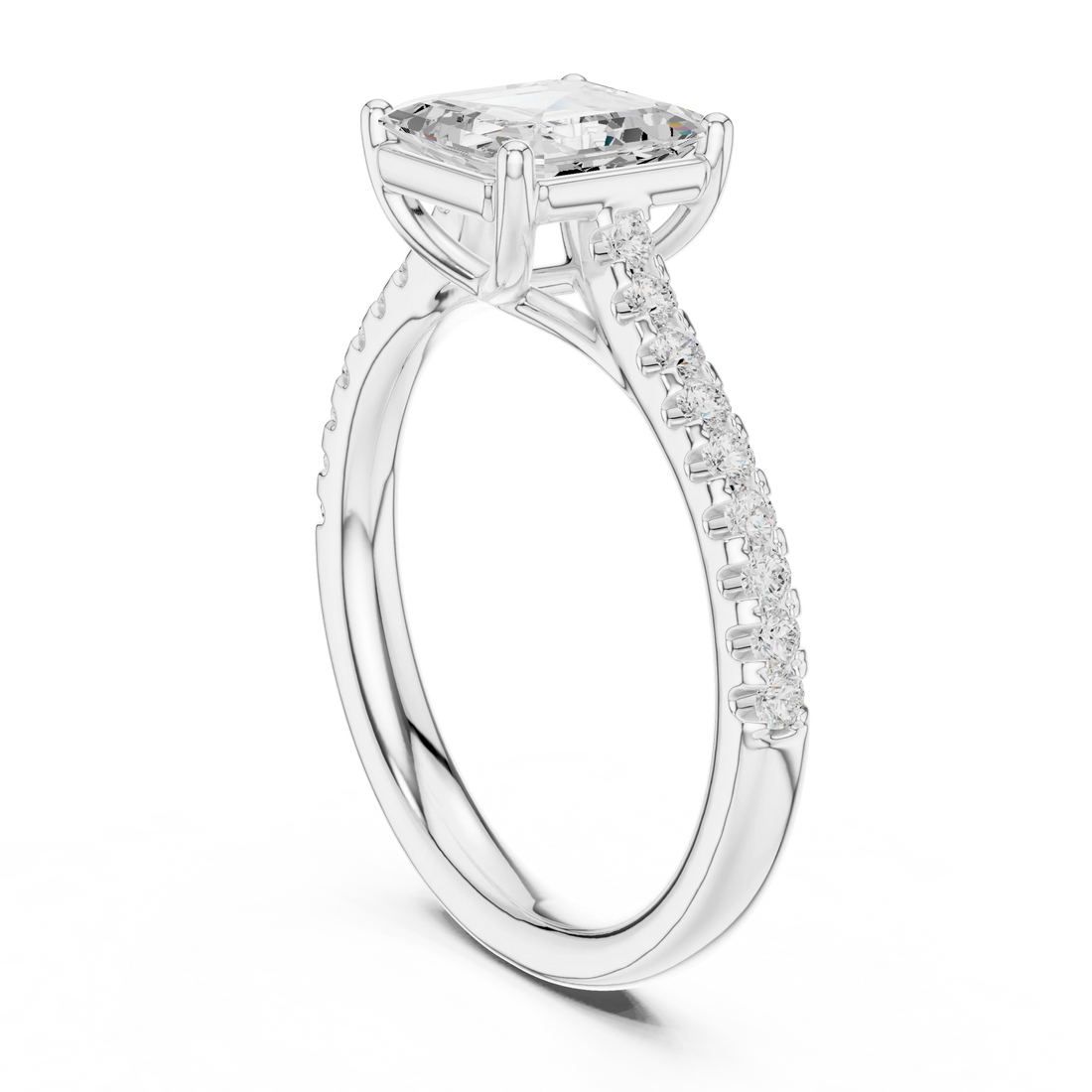 Asscher-Cut Diamond Engagement Ring with Split Shank