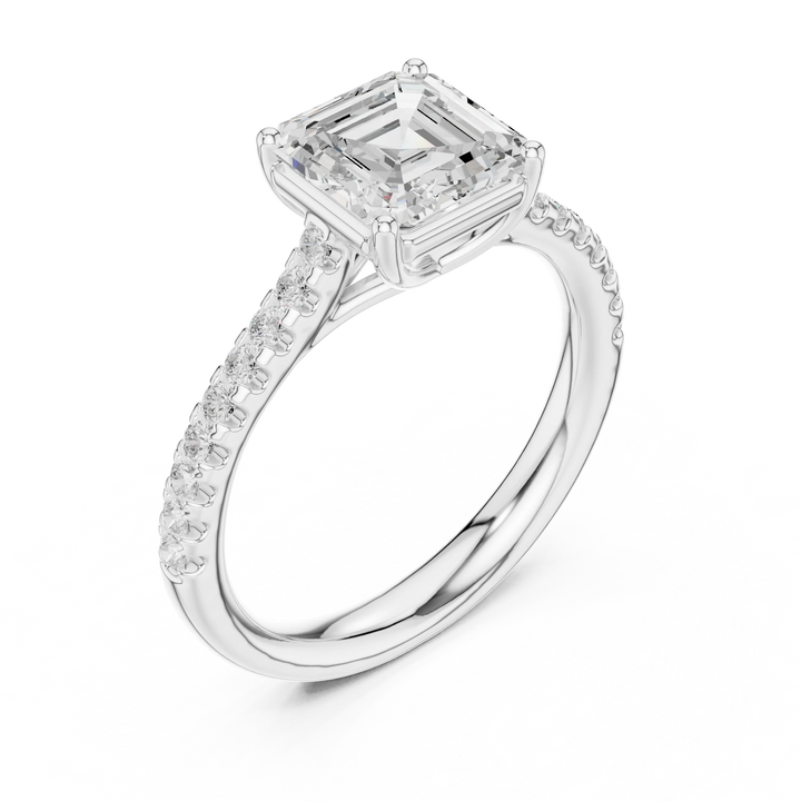 Asscher-Cut Diamond Engagement Ring with Split Shank