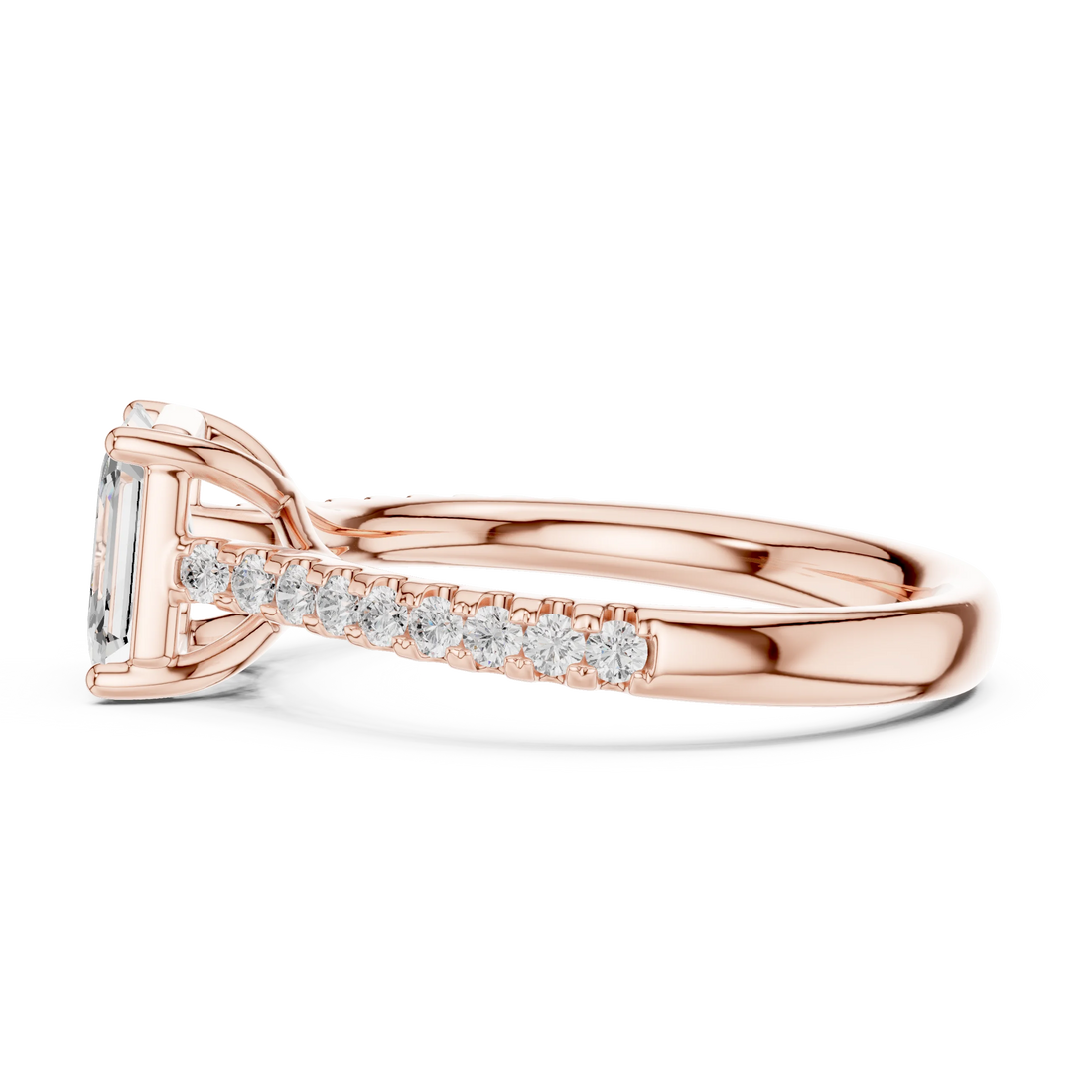 Asscher-Cut Diamond Engagement Ring with Split Shank