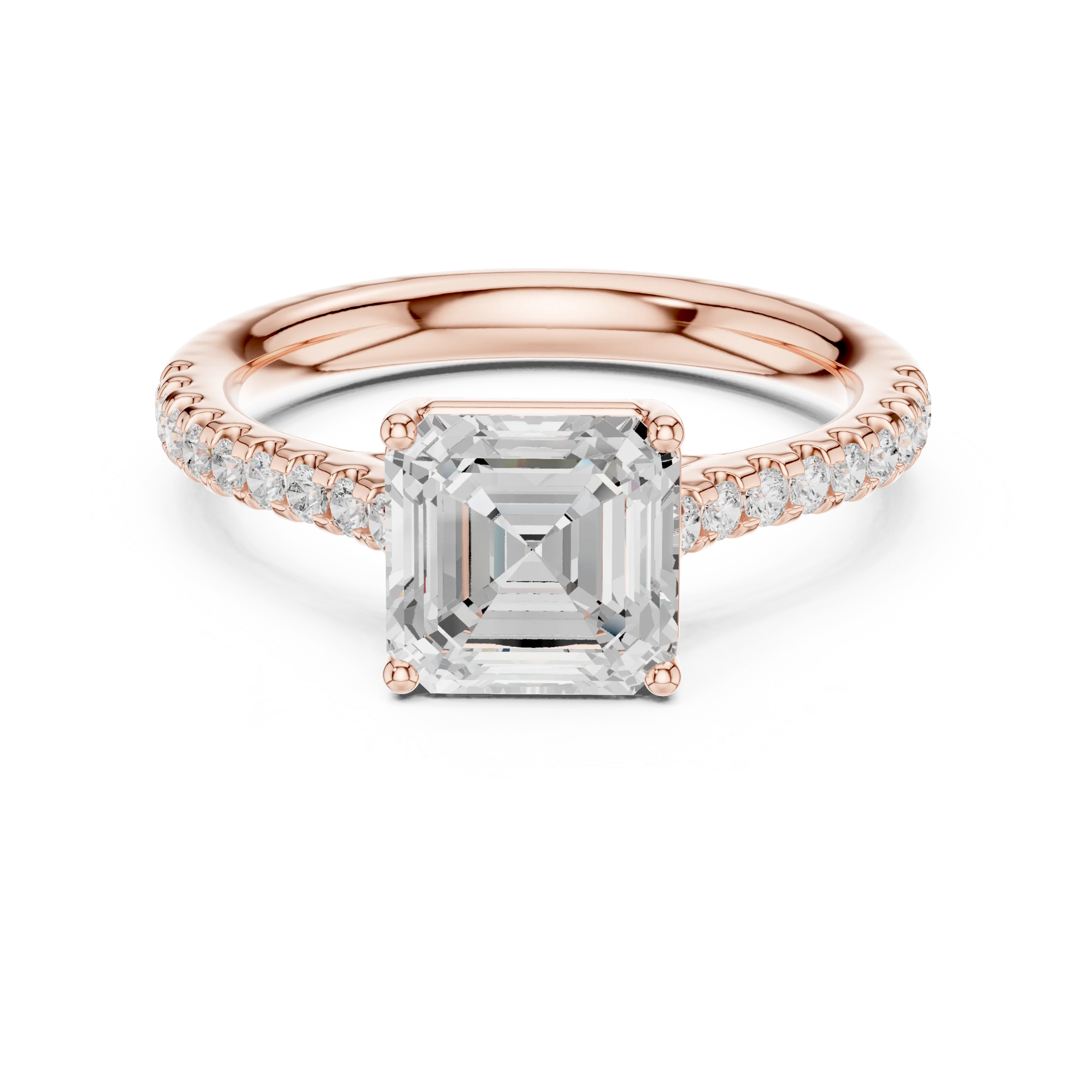 Asscher-Cut Diamond Engagement Ring with Split Shank