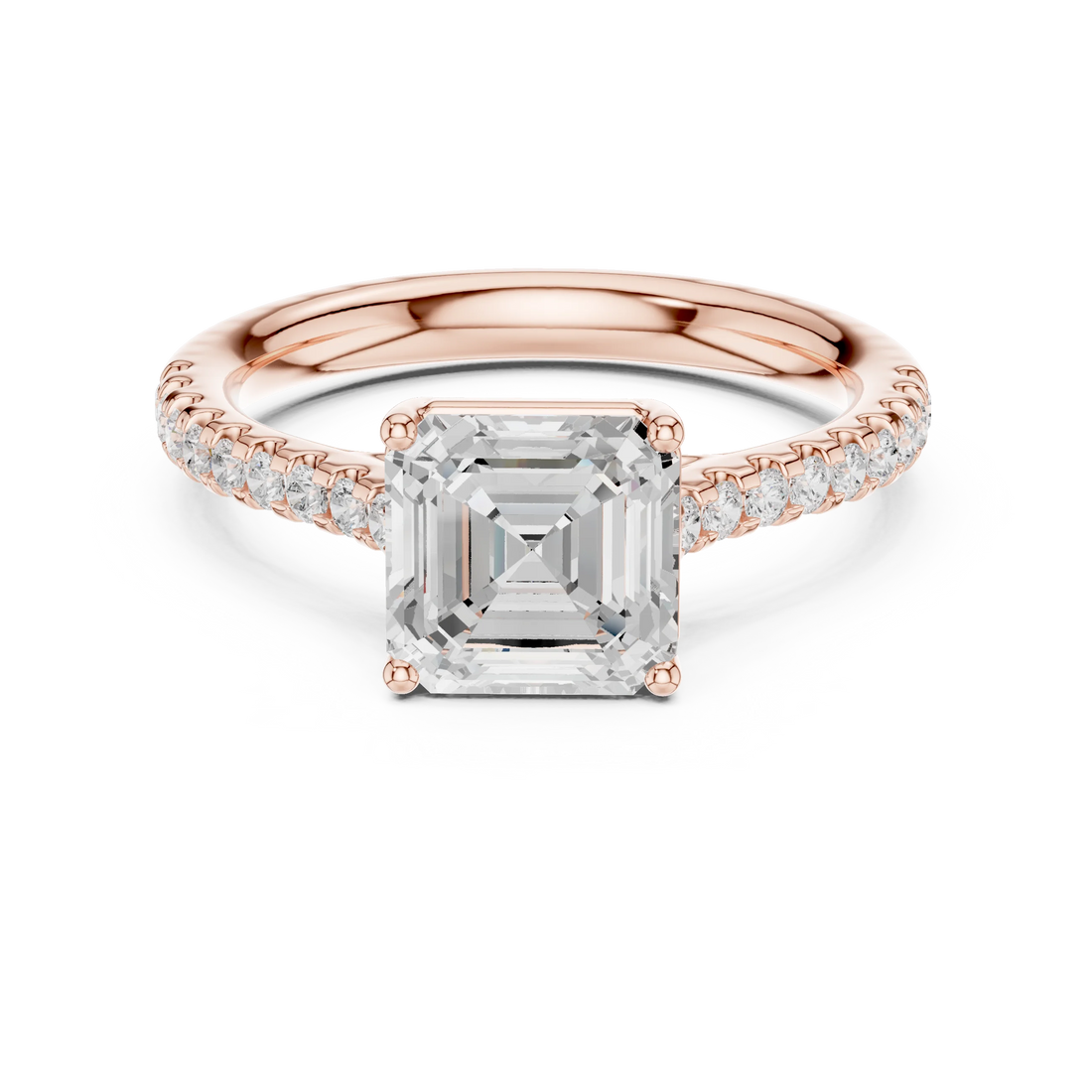Asscher-Cut Diamond Engagement Ring with Split Shank