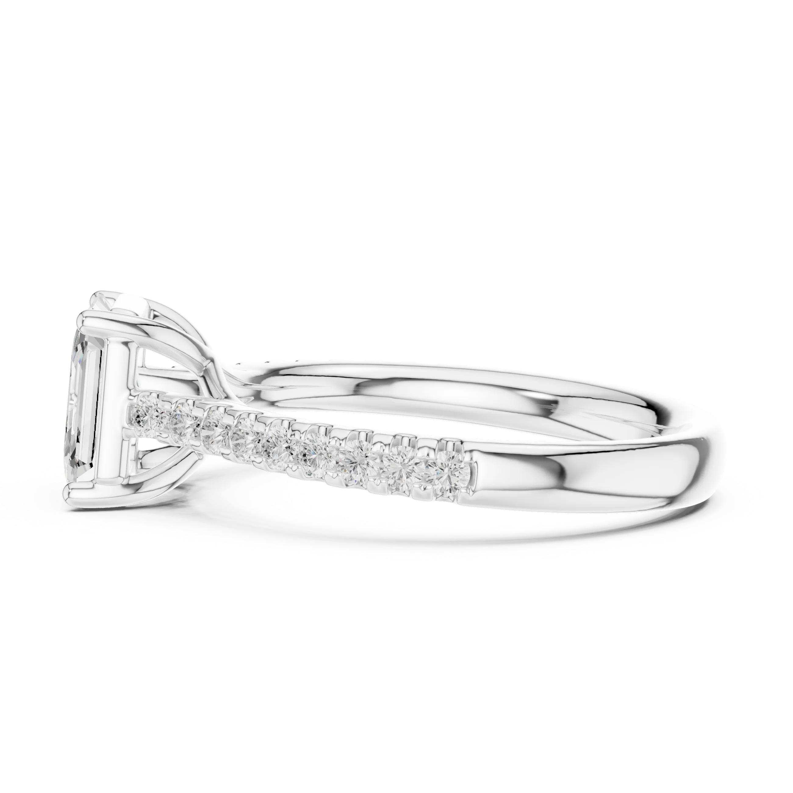 Asscher-Cut Diamond Engagement Ring with Split Shank