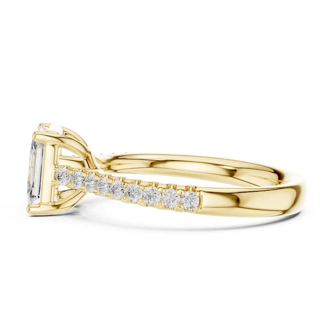 Asscher-Cut Diamond Engagement Ring with Split Shank