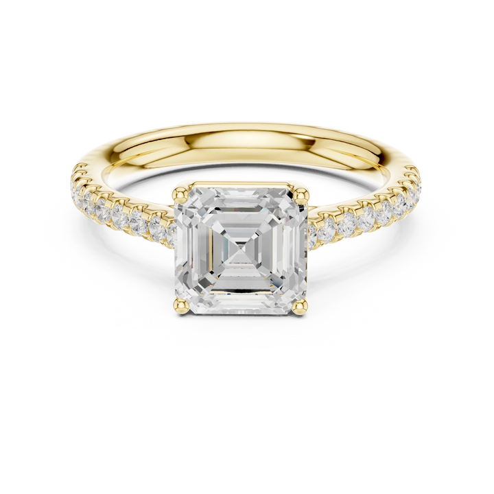 Asscher-Cut Diamond Engagement Ring with Split Shank