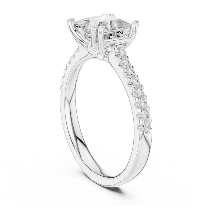 Princess-Cut Diamond Engagement Ring with Split Shank