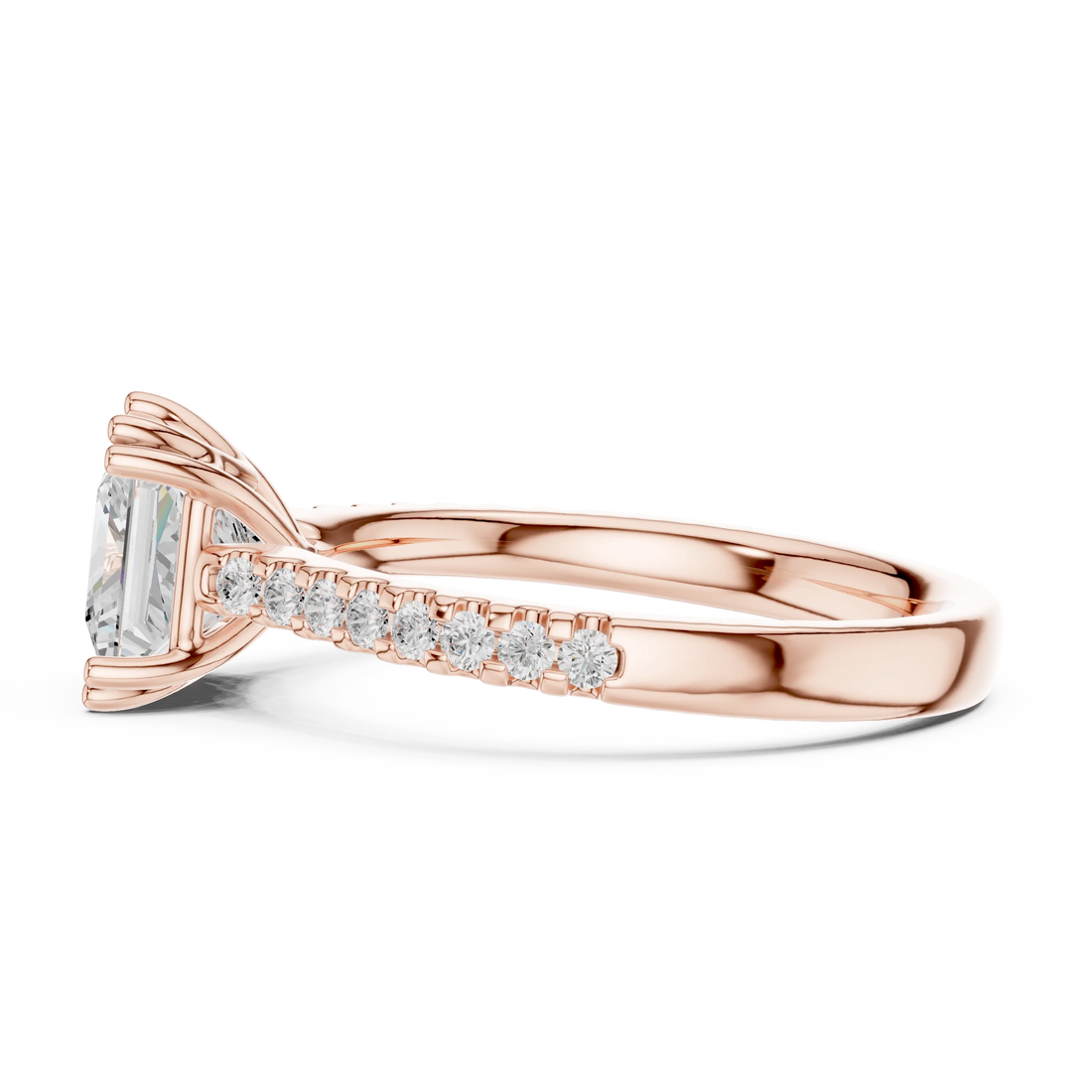 Princess-Cut Diamond Engagement Ring with Split Shank