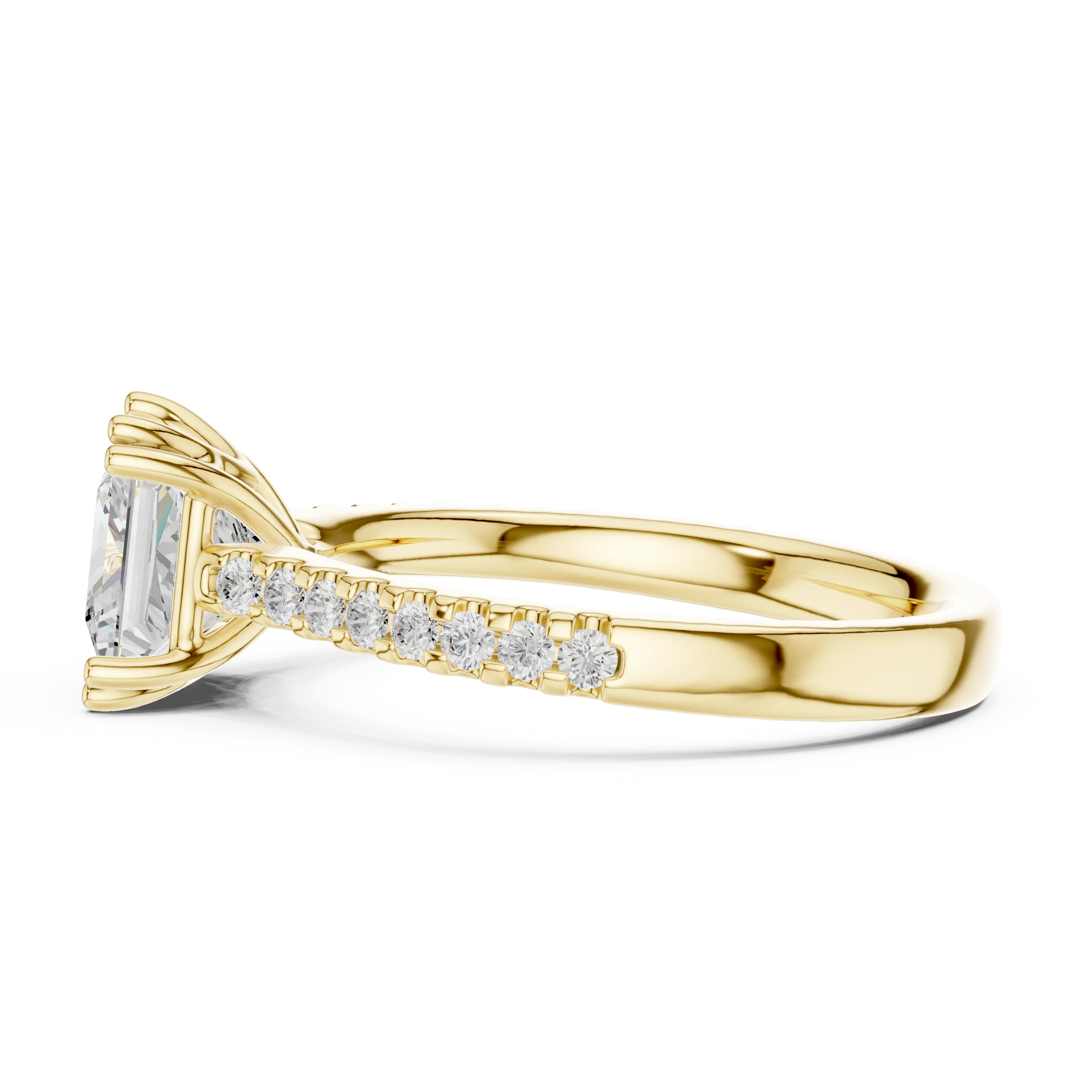 Princess-Cut Diamond Engagement Ring with Split Shank