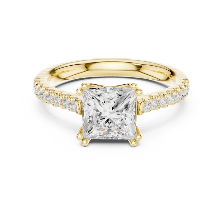 Princess-Cut Diamond Engagement Ring with Split Shank