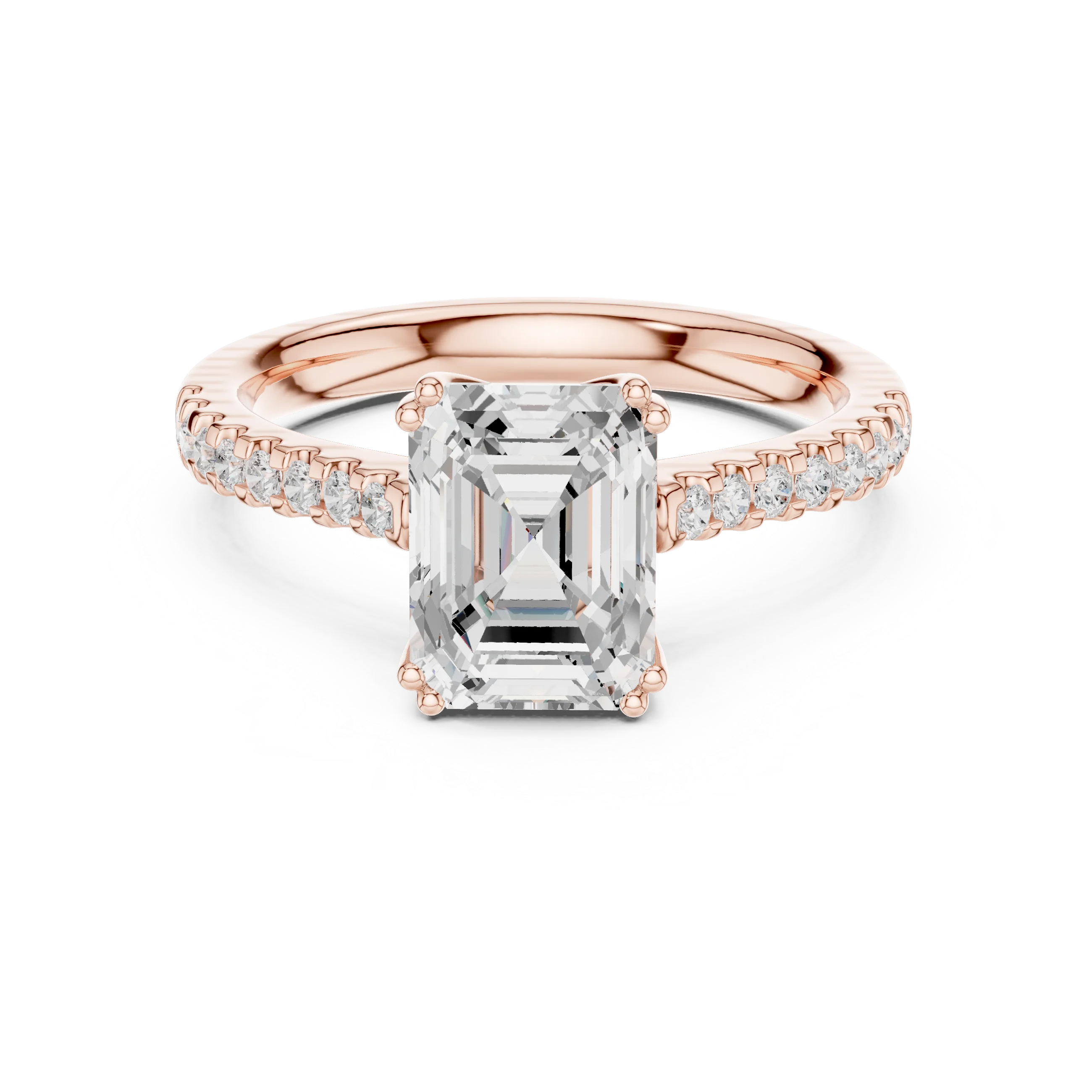 Emerald-Cut Diamond Engagement Ring with Split Shank