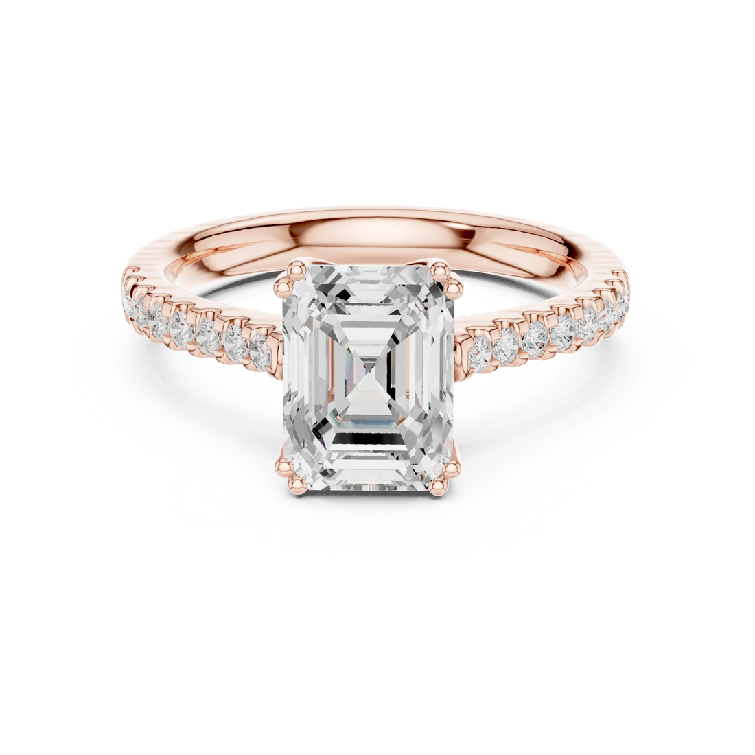 Emerald-Cut Diamond Engagement Ring with Split Shank