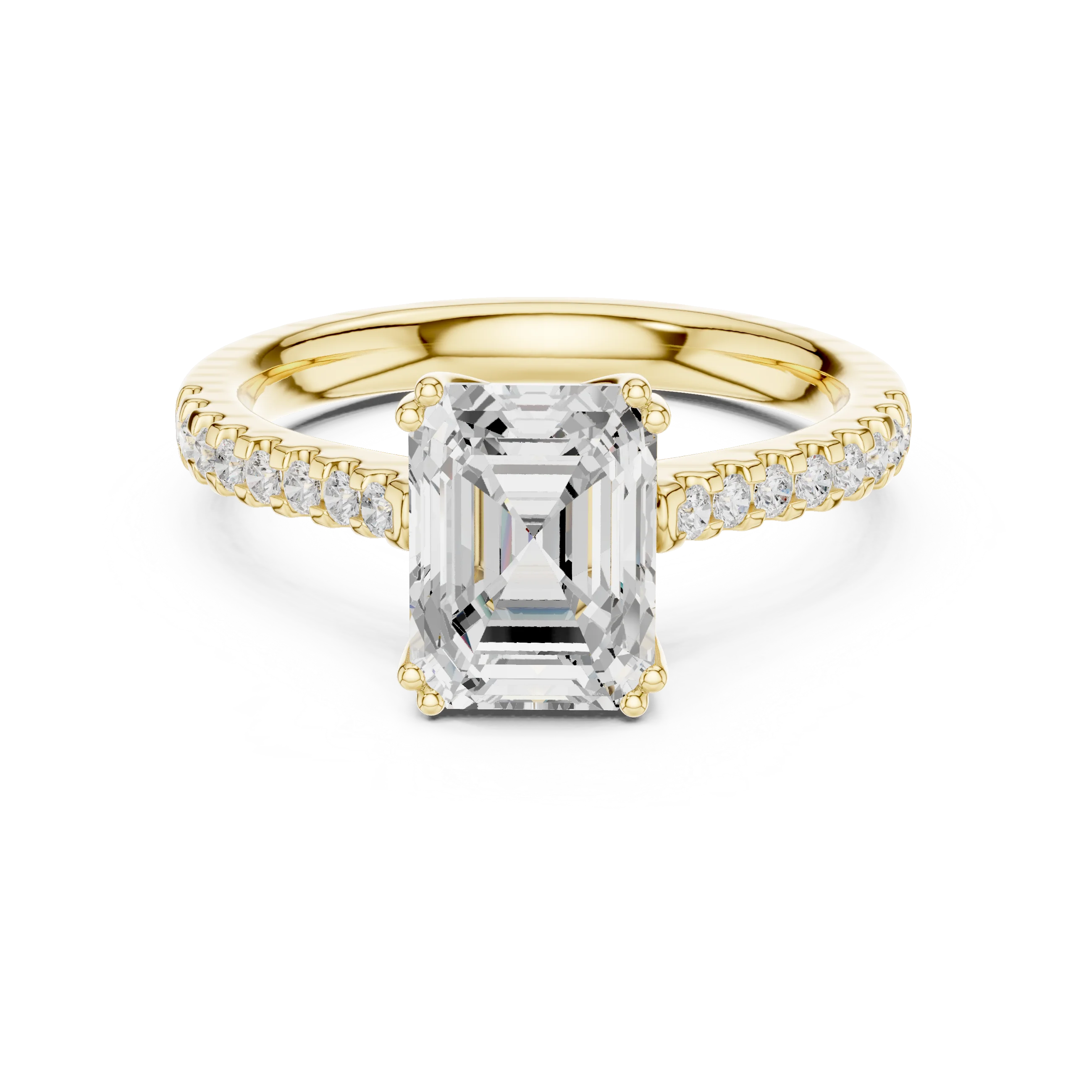 Emerald-Cut Diamond Engagement Ring with Split Shank