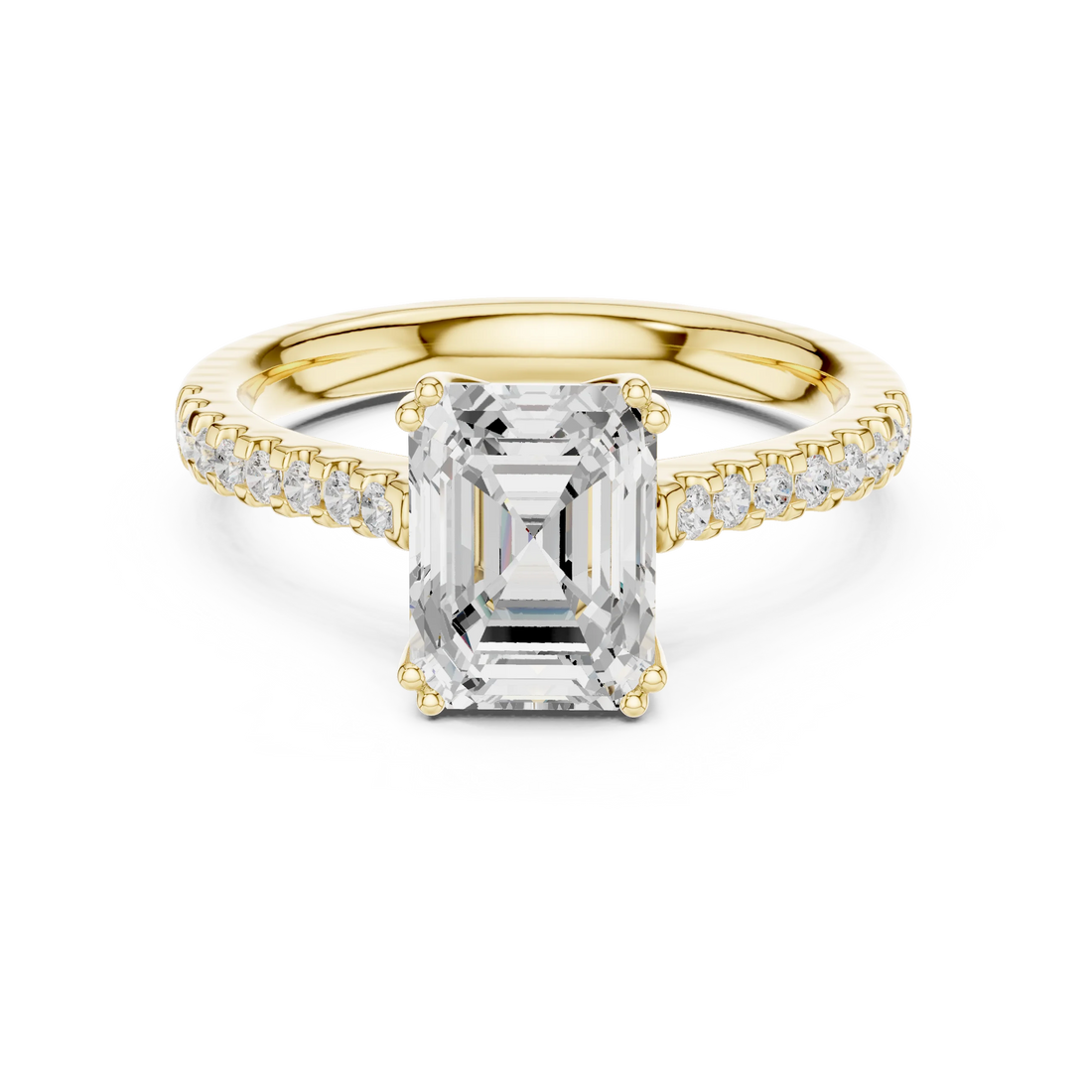 Emerald-Cut Diamond Engagement Ring with Split Shank