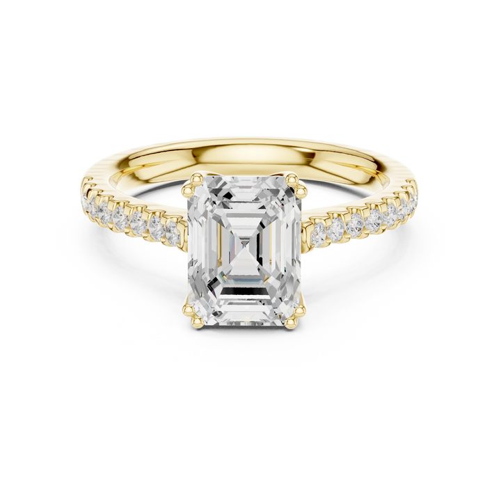 Emerald-Cut Diamond Engagement Ring with Split Shank