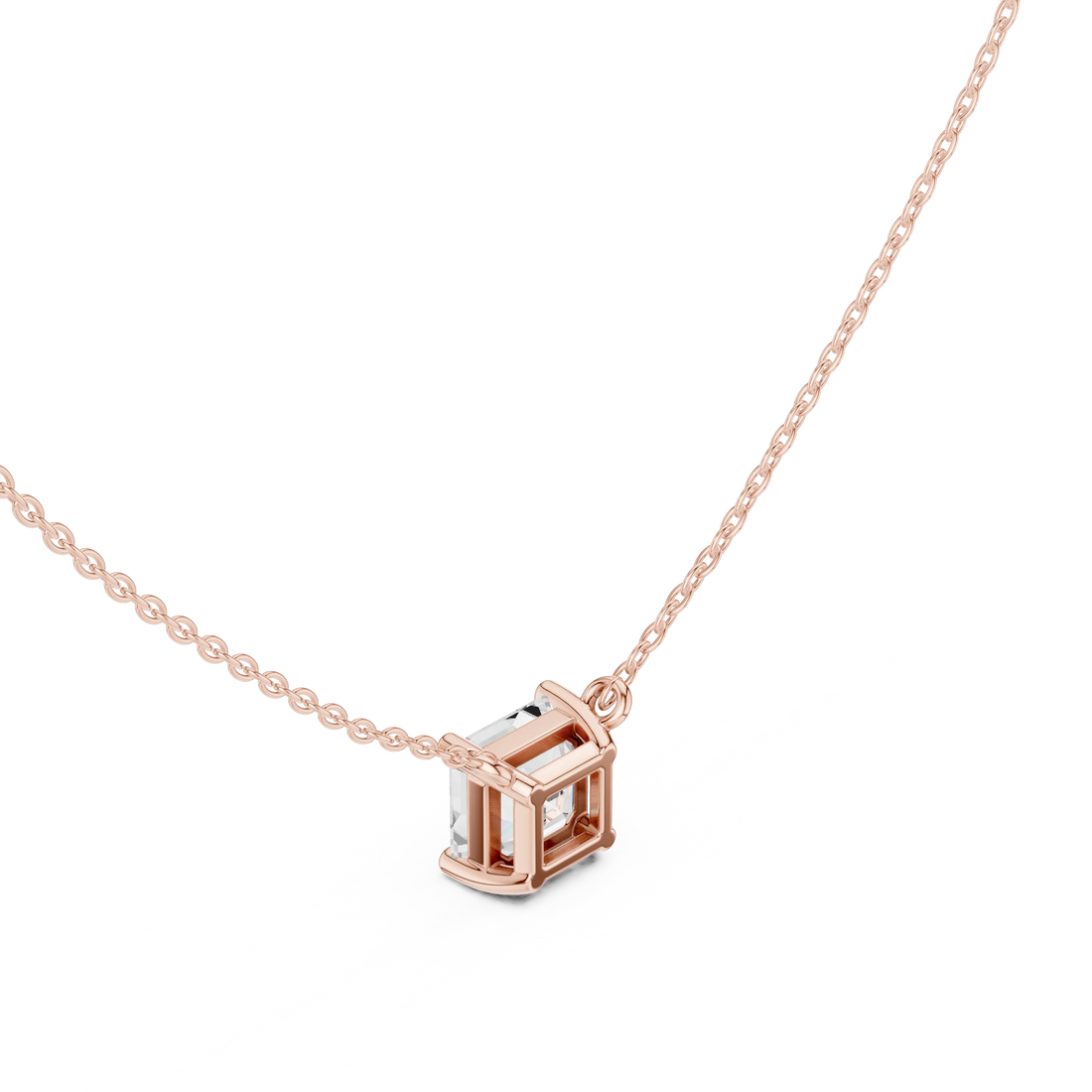 Asscher Aura Solitaire Diamond Pendant