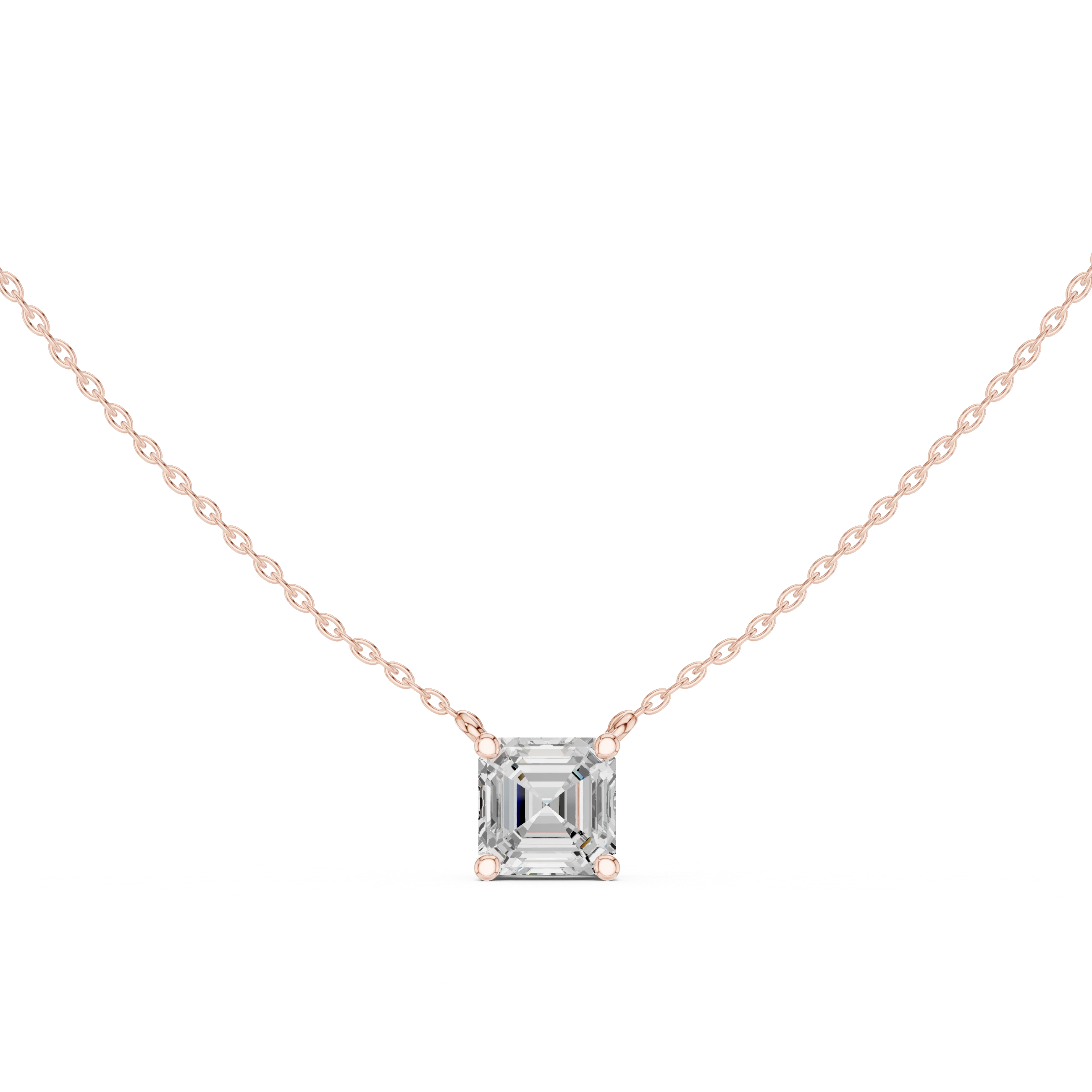 Asscher Aura Solitaire Diamond Pendant