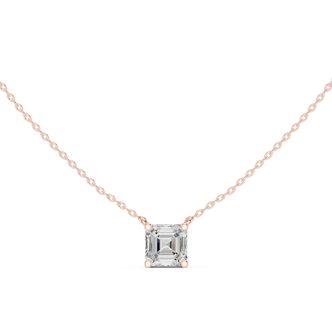 Asscher Aura Solitaire Diamond Pendant