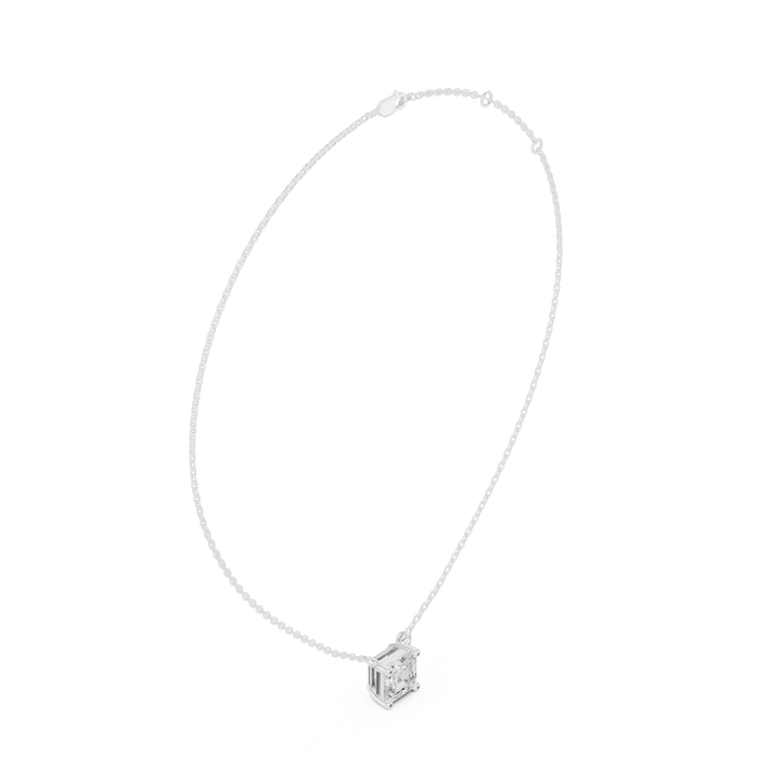 Asscher Aura Solitaire Diamond Pendant