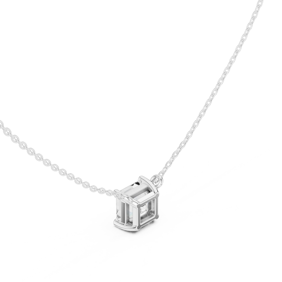 Asscher Aura Solitaire Diamond Pendant