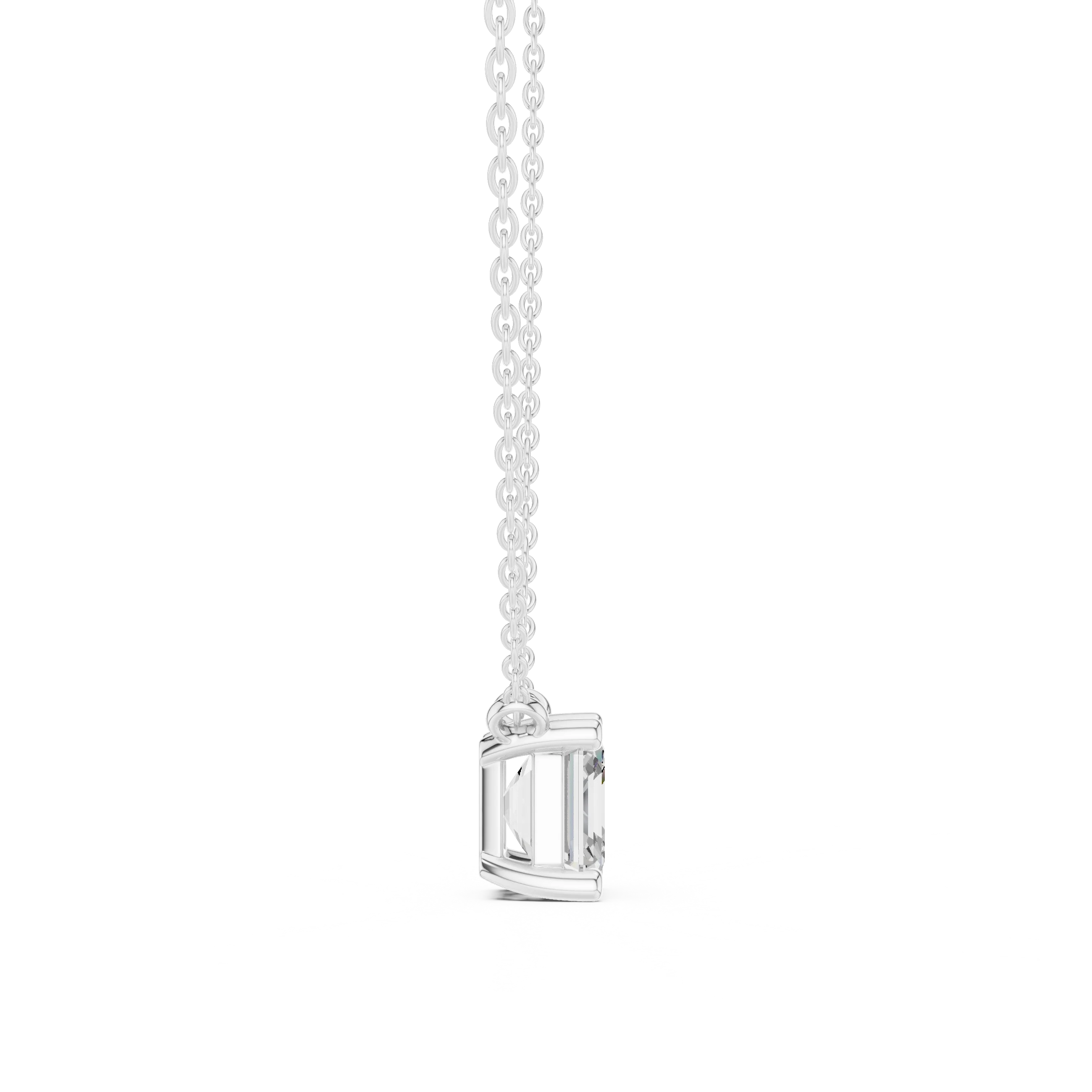 Asscher Aura Solitaire Diamond Pendant