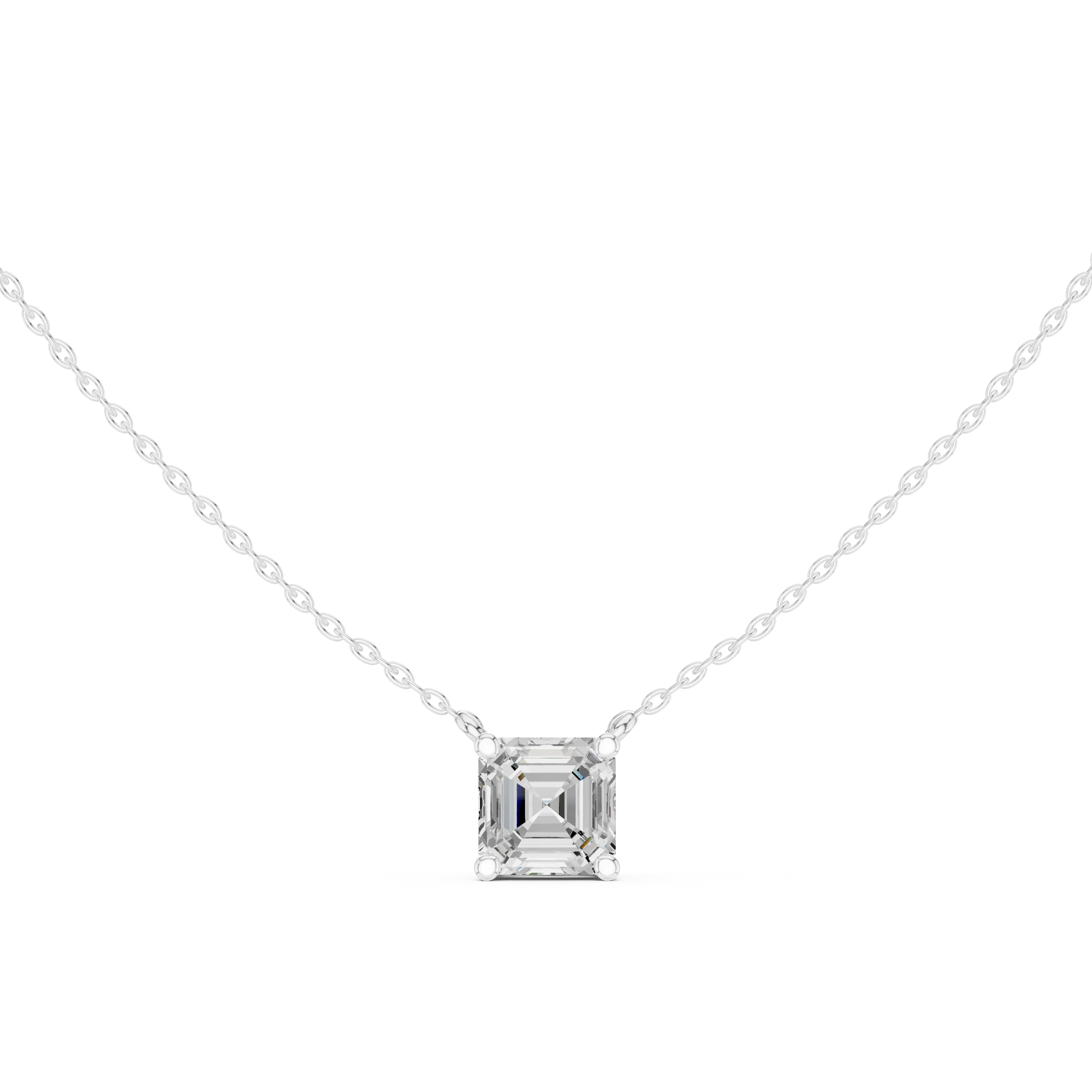 Asscher Aura Solitaire Diamond Pendant