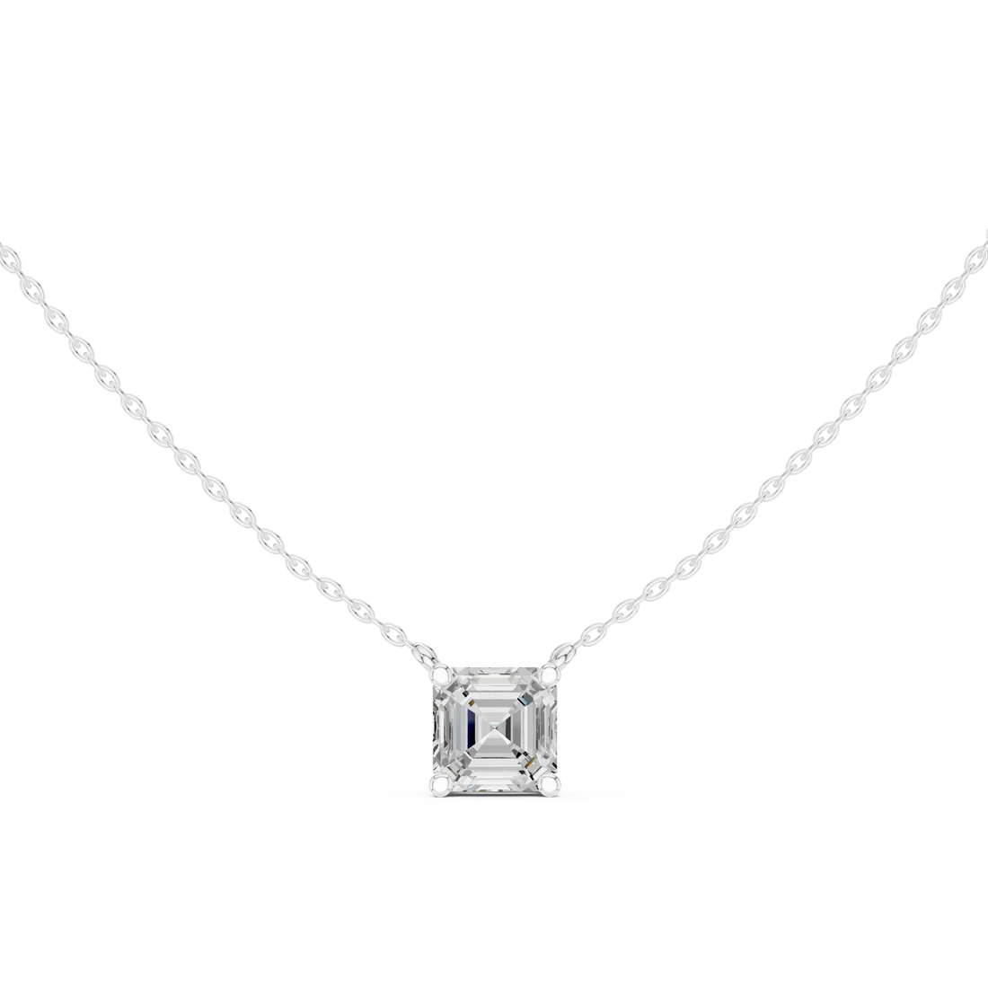 Asscher Aura Solitaire Diamond Pendant