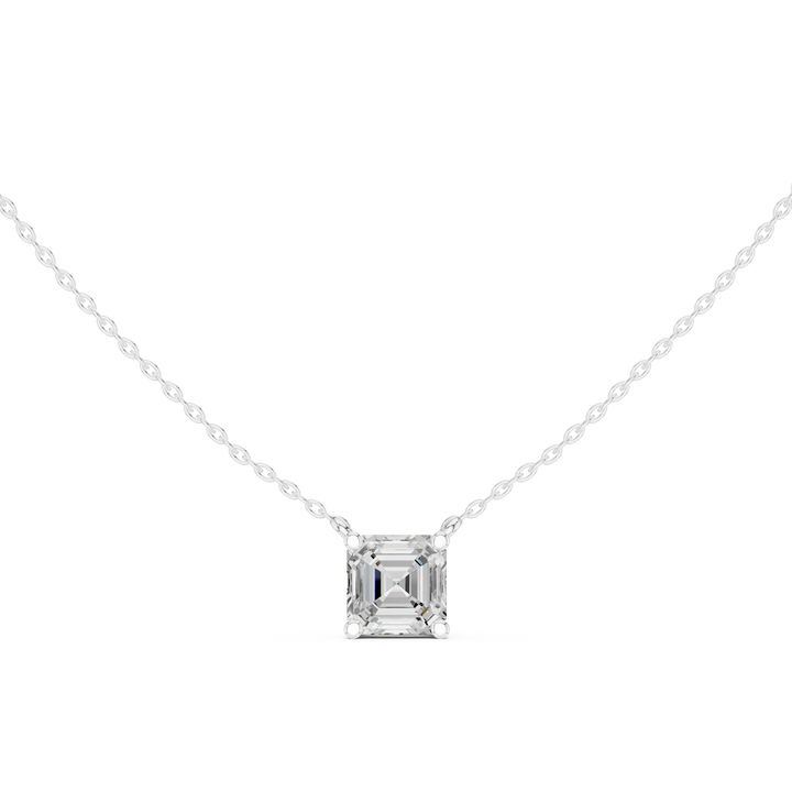 Asscher Aura Solitaire Diamond Pendant