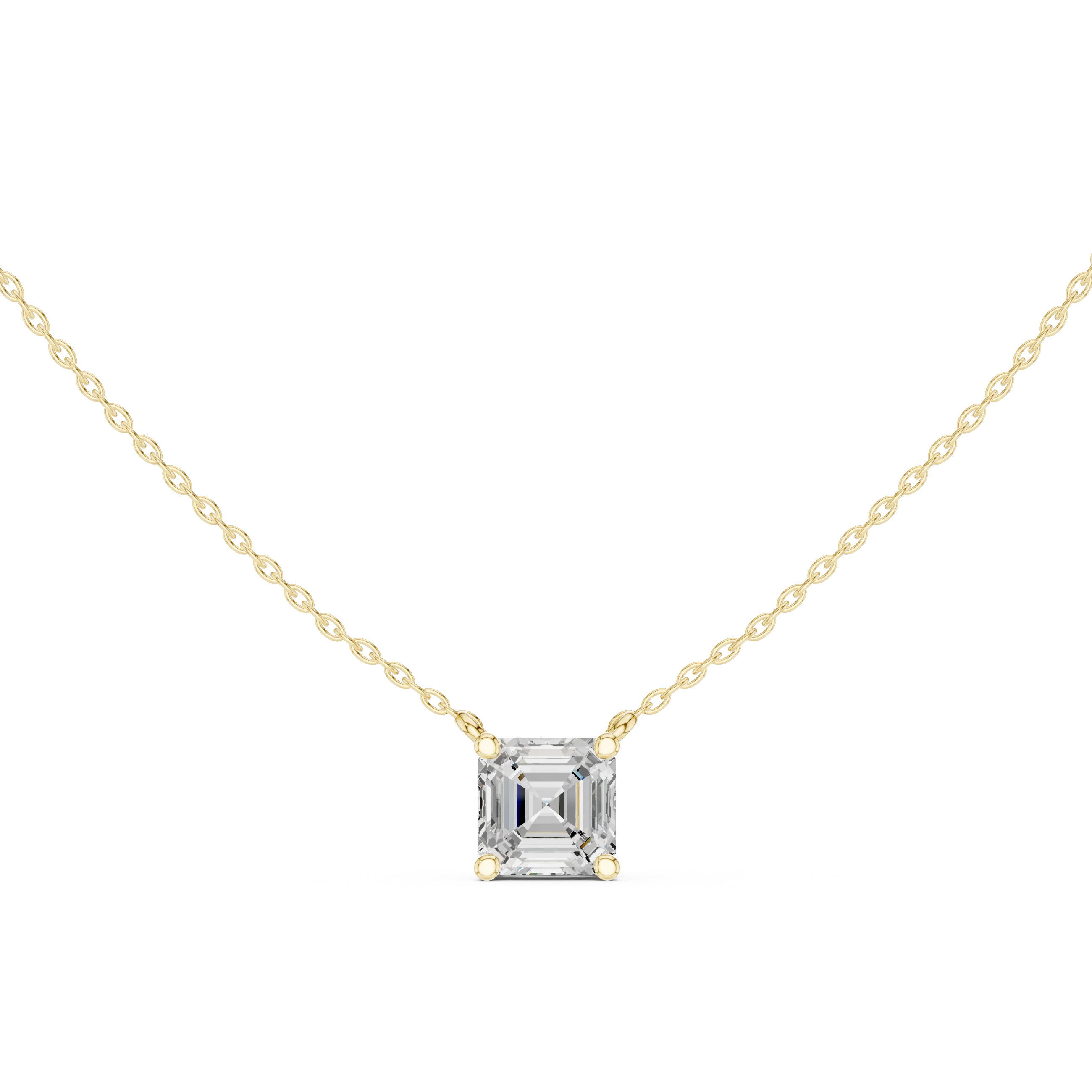 Asscher Aura Solitaire Diamond Pendant