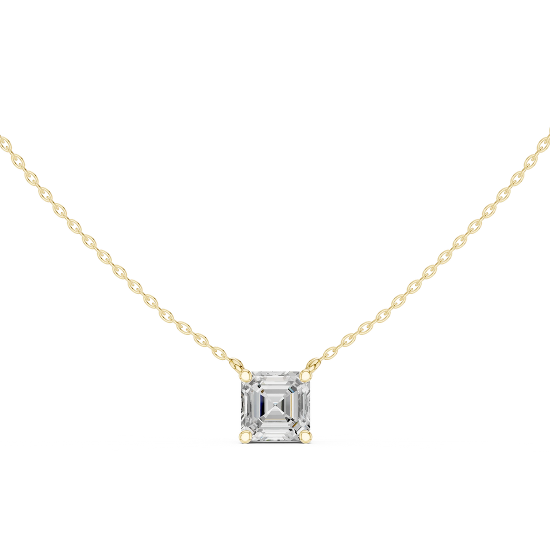Asscher Aura Solitaire Diamond Pendant