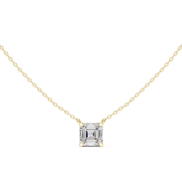 Asscher Aura Solitaire Diamond Pendant