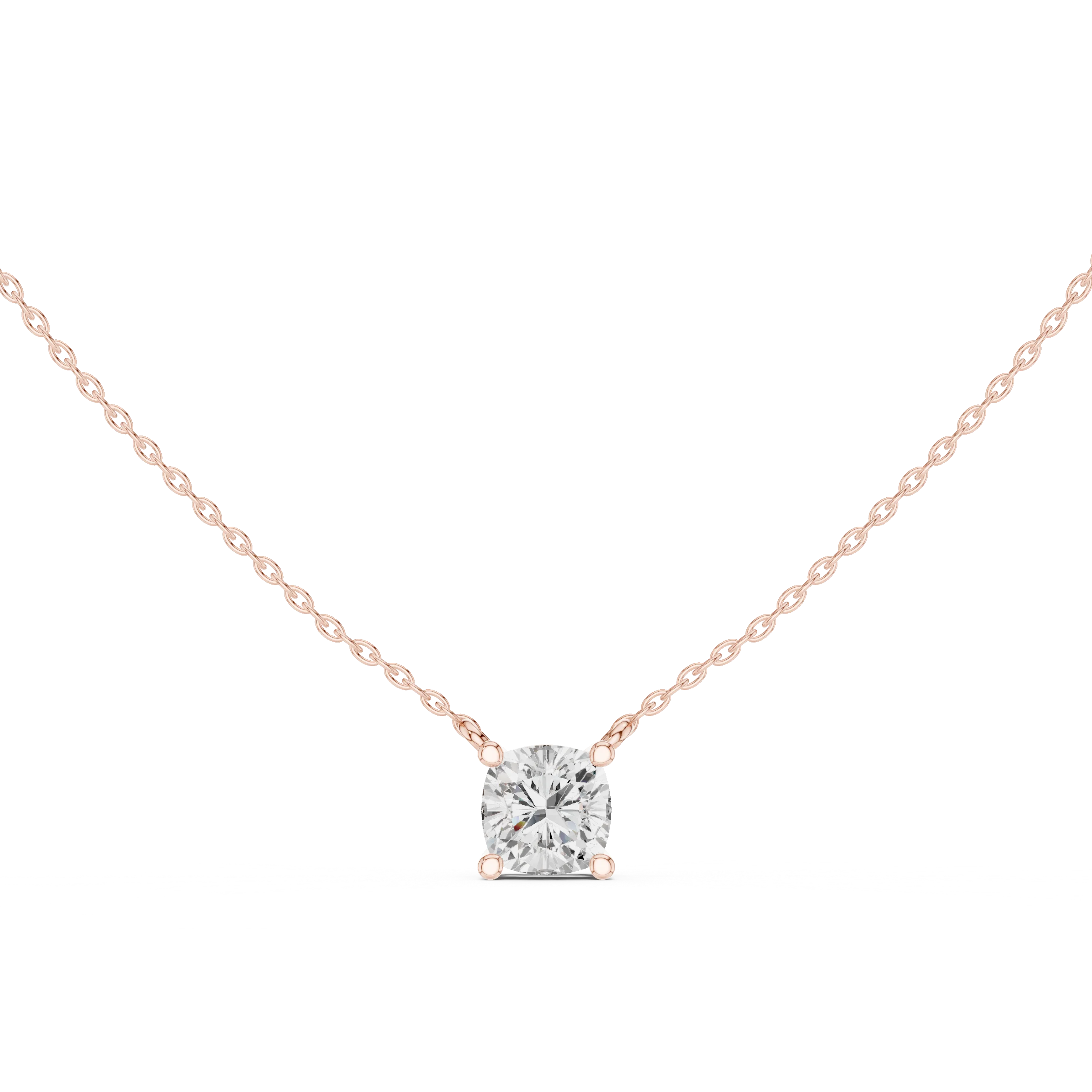 Cushion Grace Solitaire Diamond Pendant