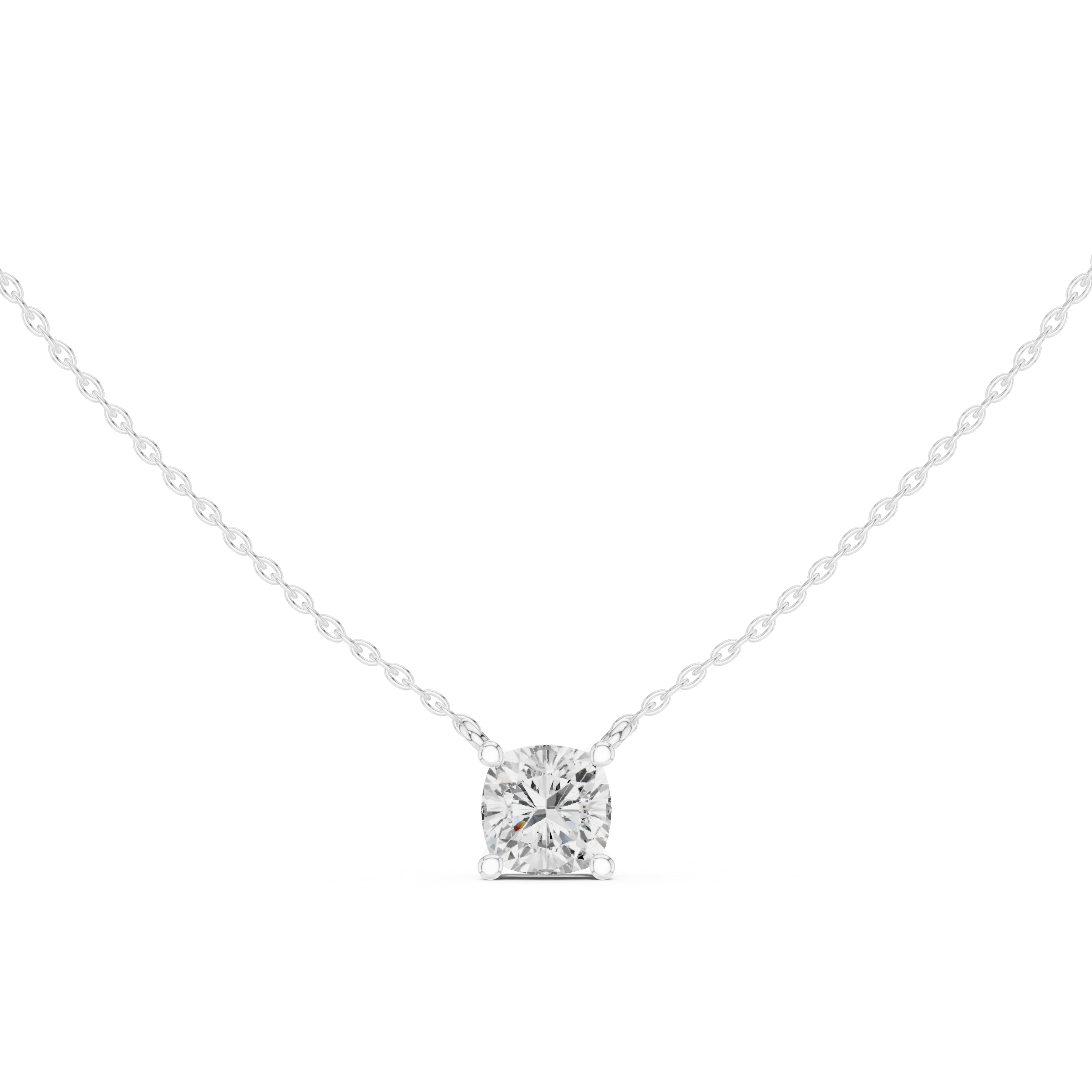 Cushion Grace Solitaire Diamond Pendant