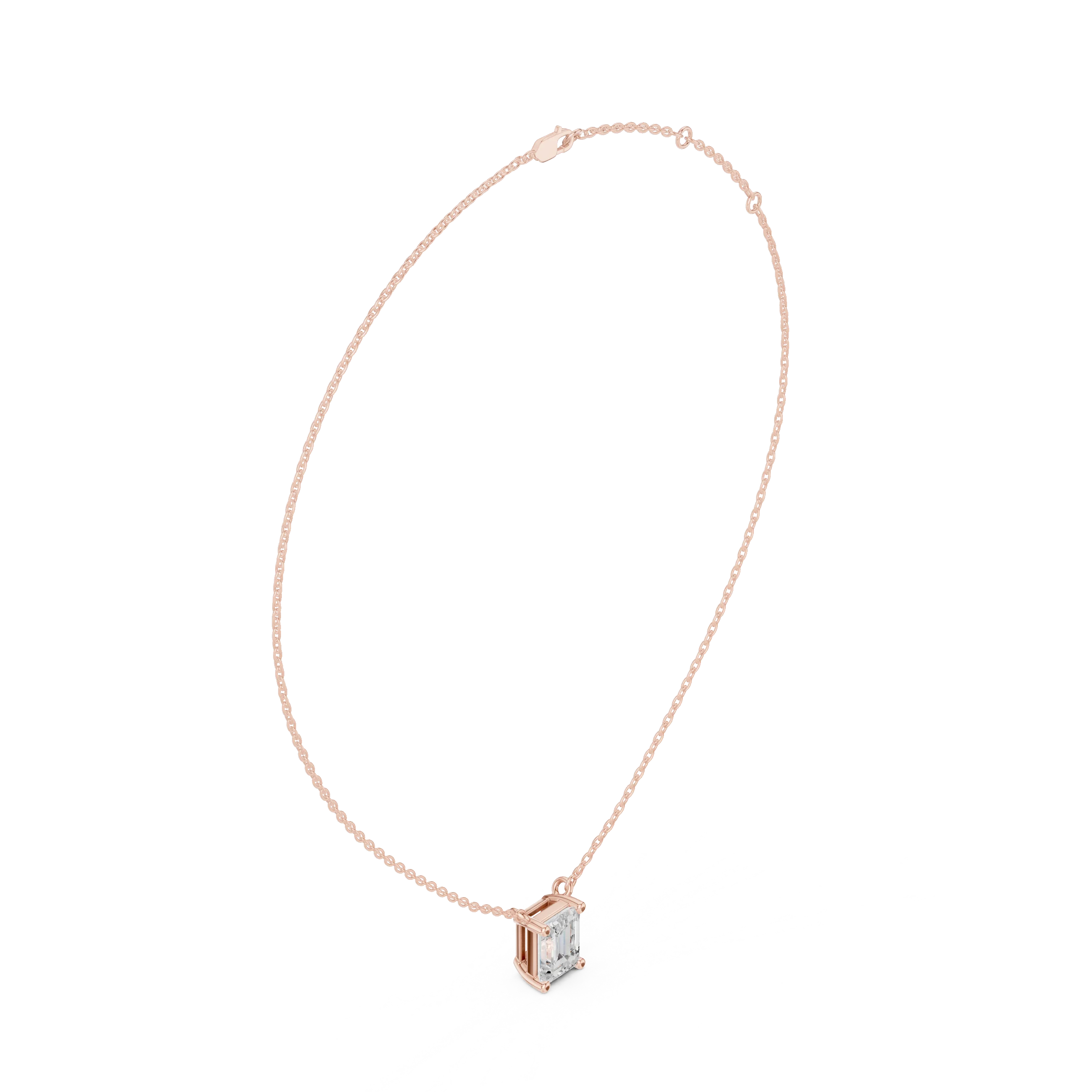 Emerald Elegance Solitaire Diamond Pendant