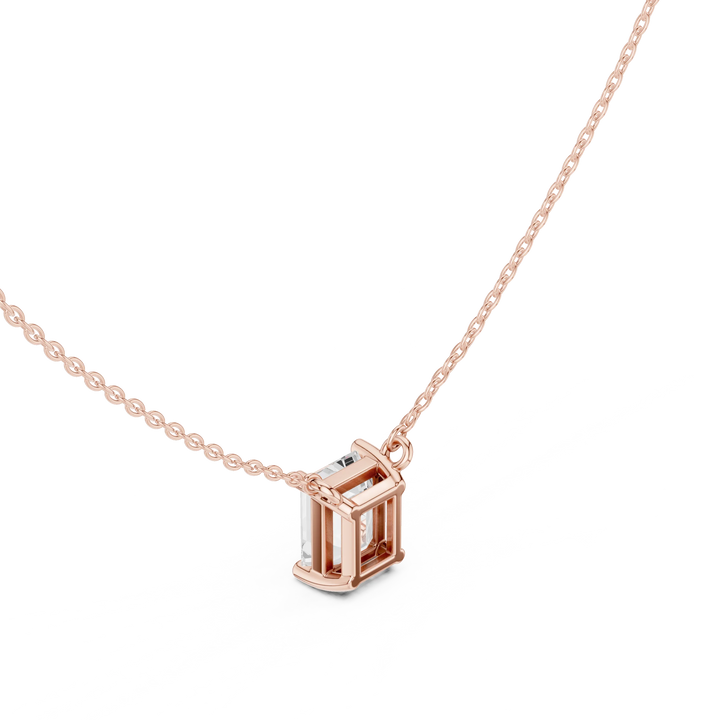 Emerald Elegance Solitaire Diamond Pendant
