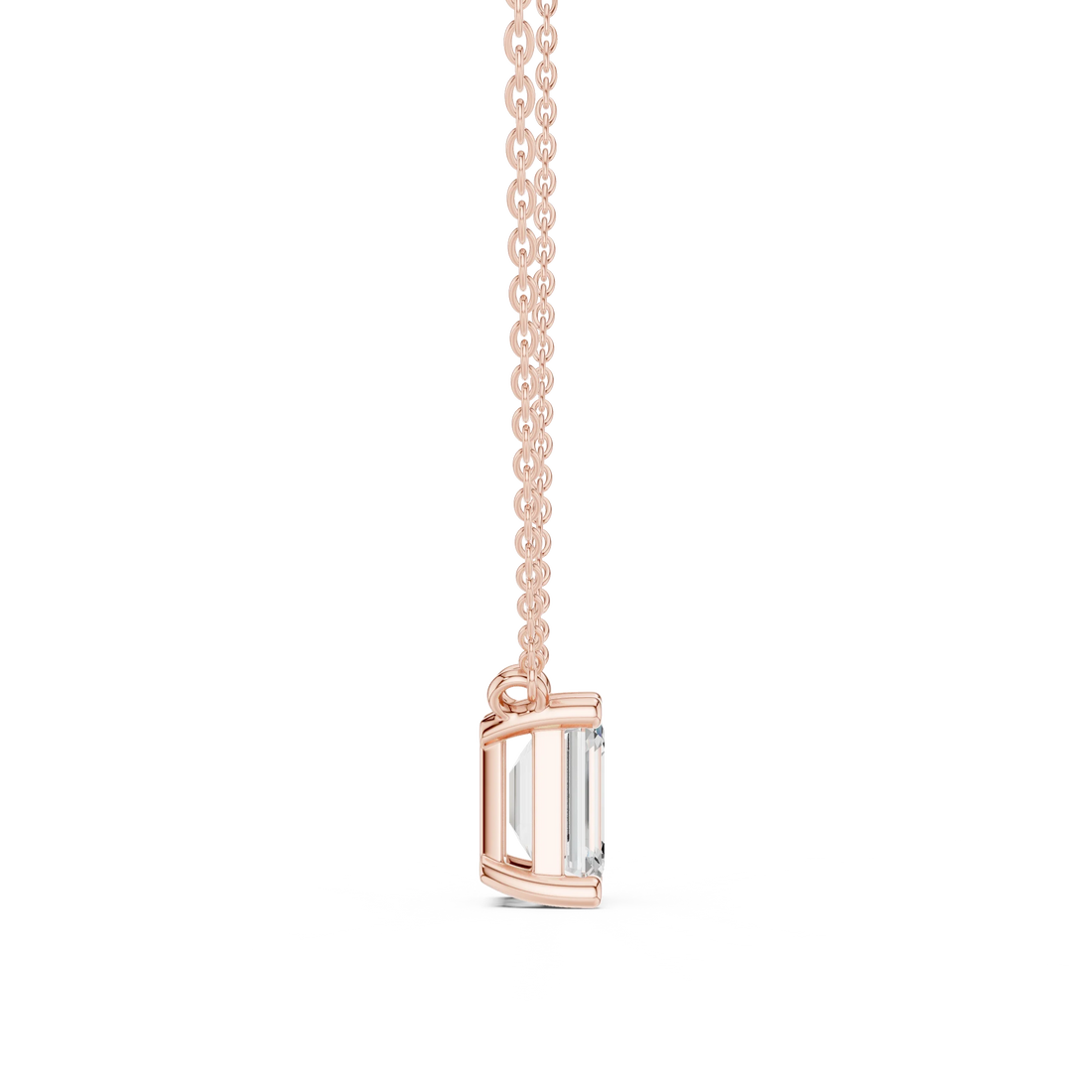 Emerald Elegance Solitaire Diamond Pendant