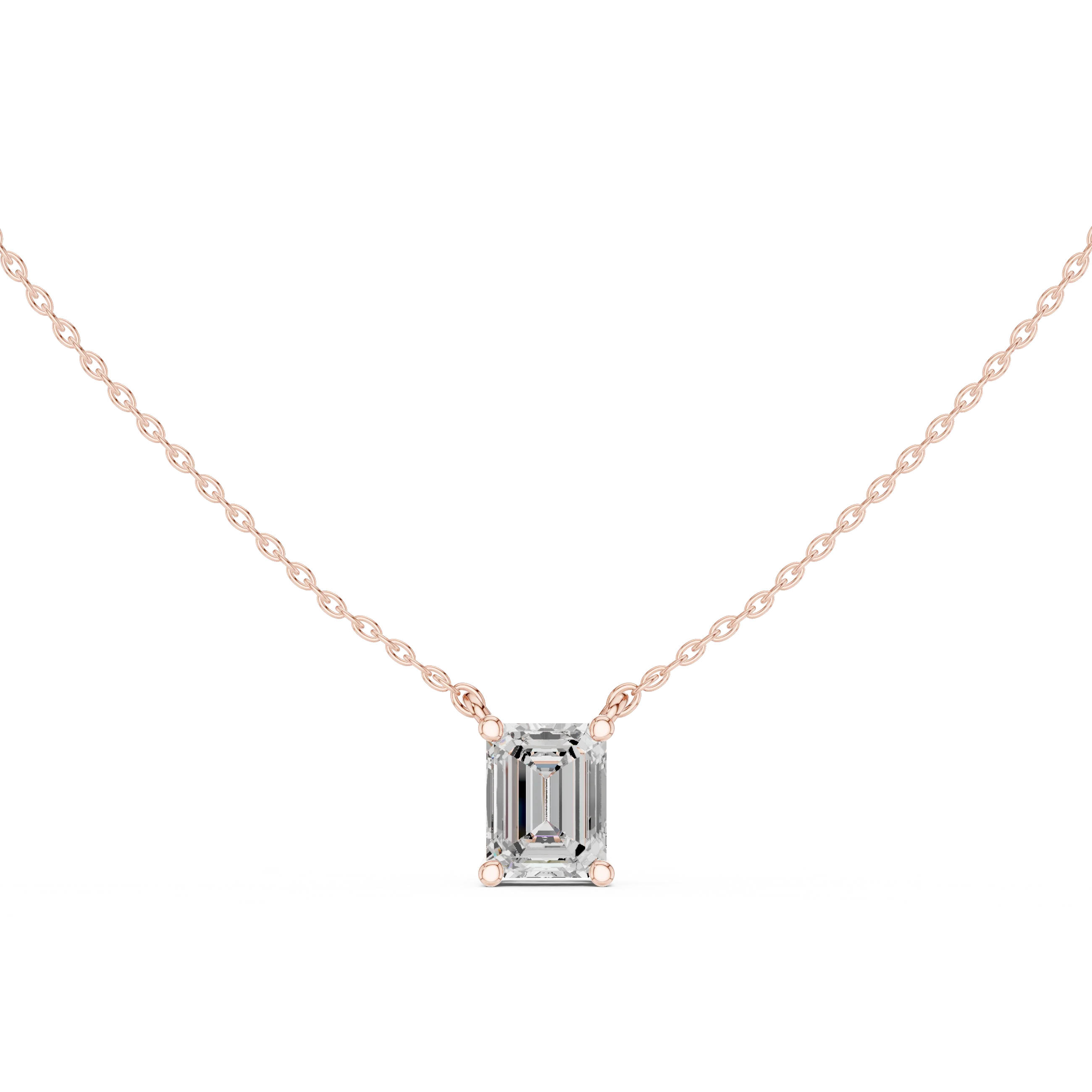 Emerald Elegance Solitaire Diamond Pendant