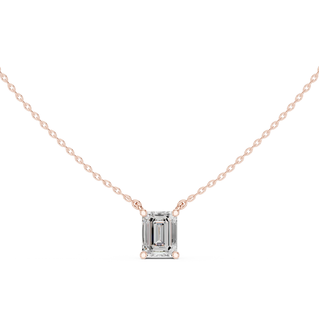 Emerald Elegance Solitaire Diamond Pendant