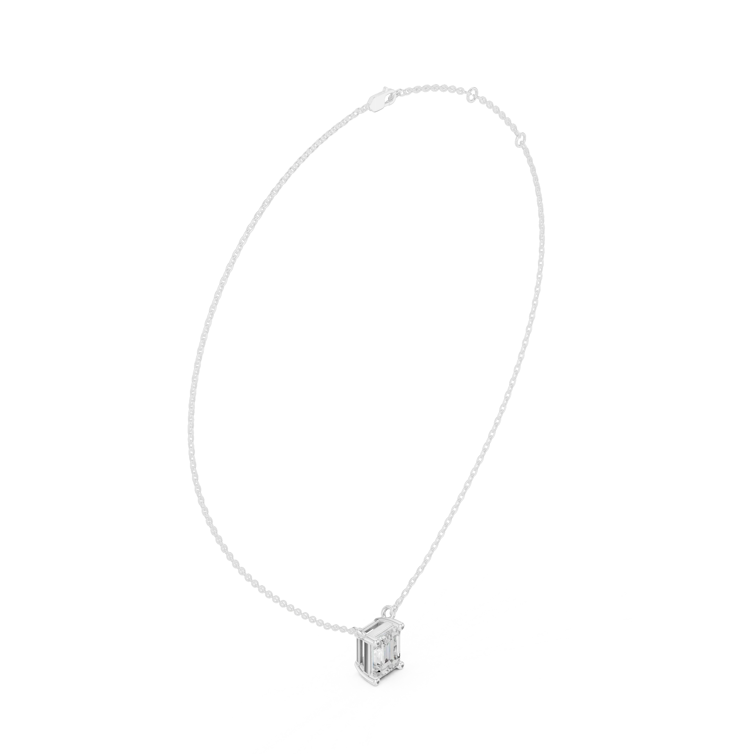 Emerald Elegance Solitaire Diamond Pendant