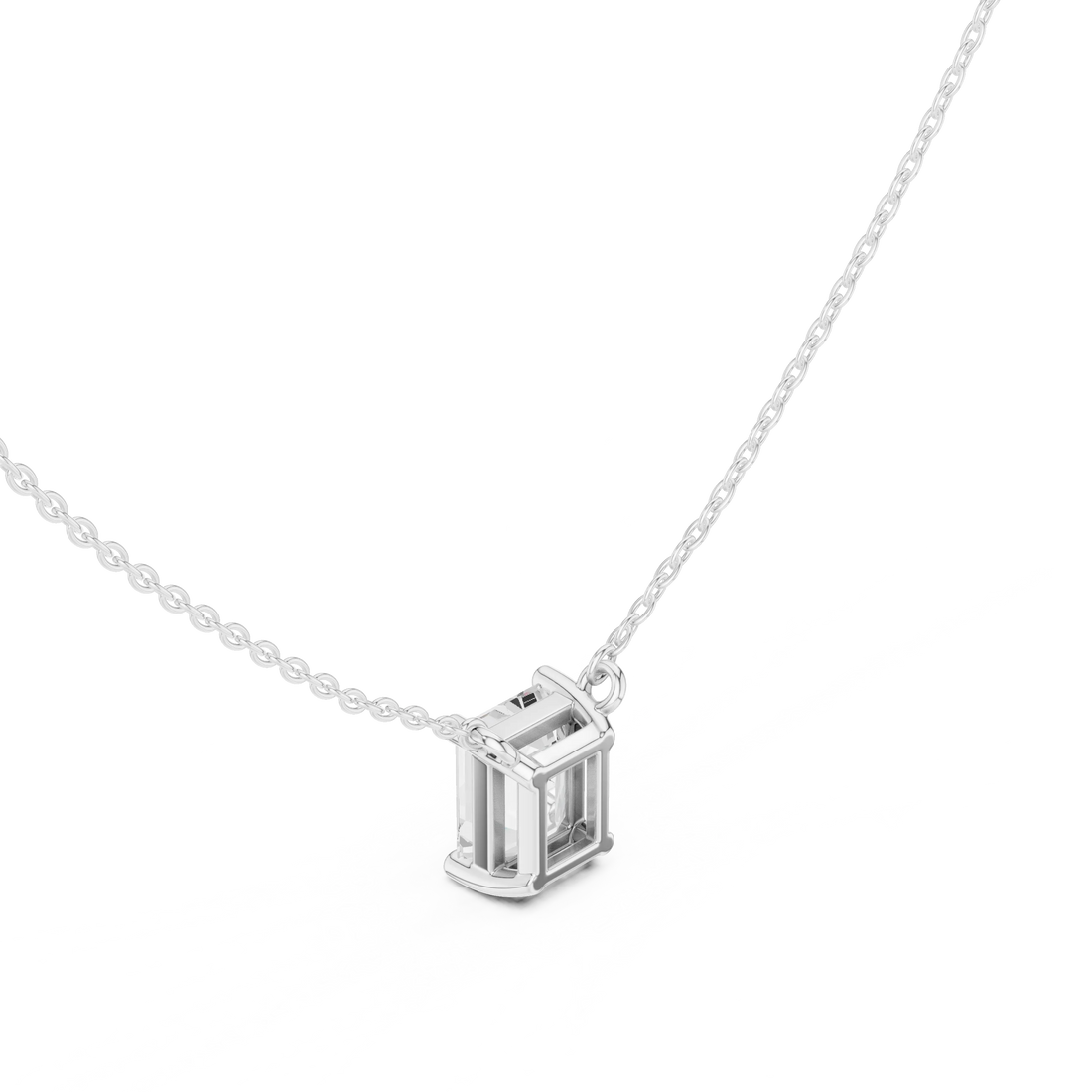 Emerald Elegance Solitaire Diamond Pendant